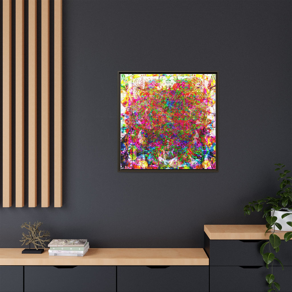 Neon Swirl Party Extravaganza Canvas Art — Vibrant Kaleidoscope Wall Print