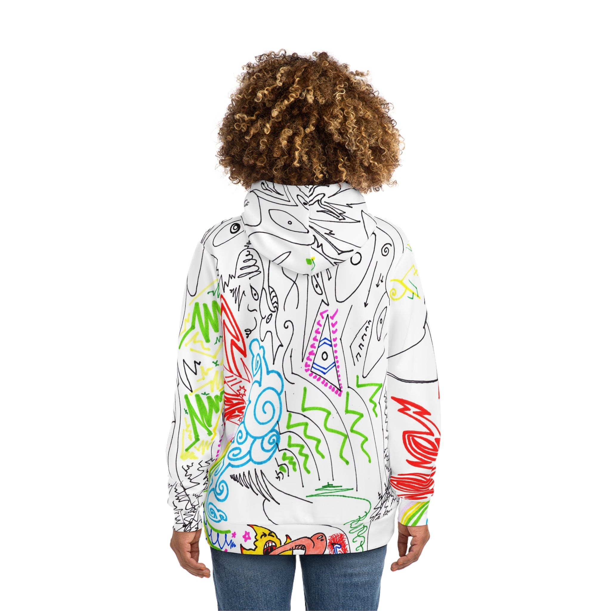 Abstract Doodle Hoodie (Collaboration with Blair Jones) — Colorful Hand-Drawn Art All-Over Print