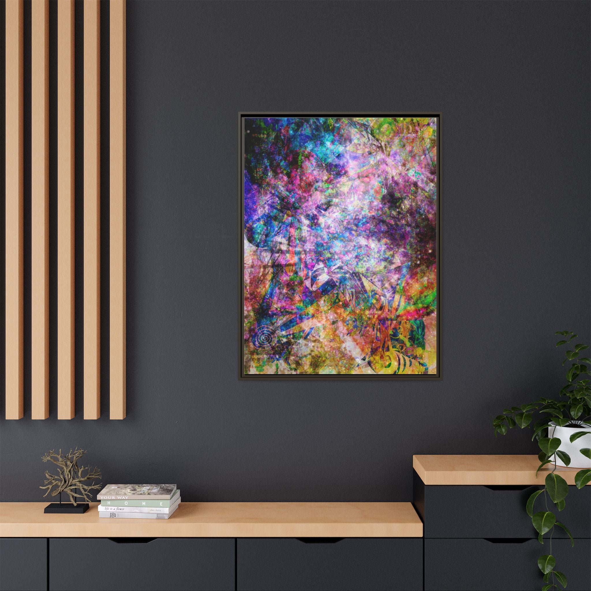 Space Shower 2 Canvas Art – Vibrant Textured Wall Décor