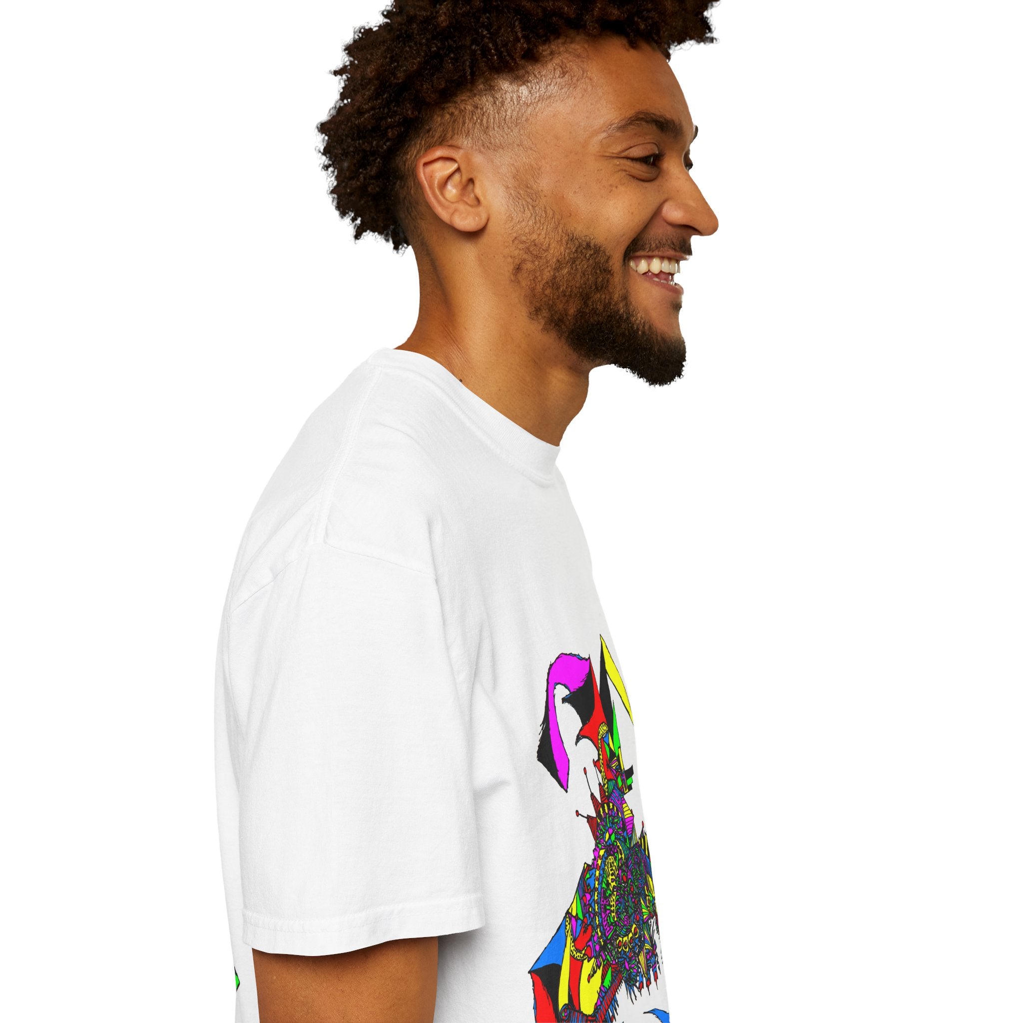 Abstract Colorful Jester Graphic T-Shirt