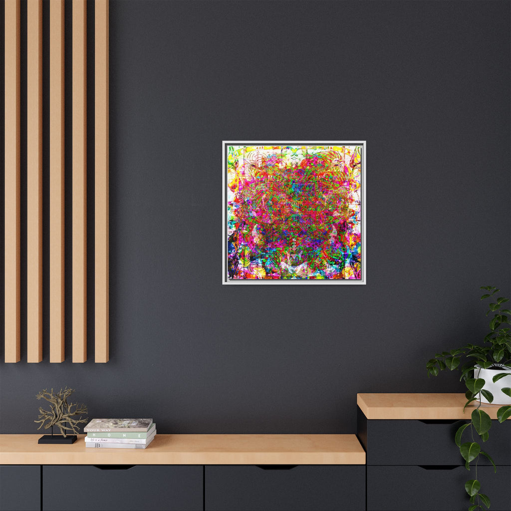 Neon Swirl Party Extravaganza Canvas Art — Vibrant Kaleidoscope Wall Print