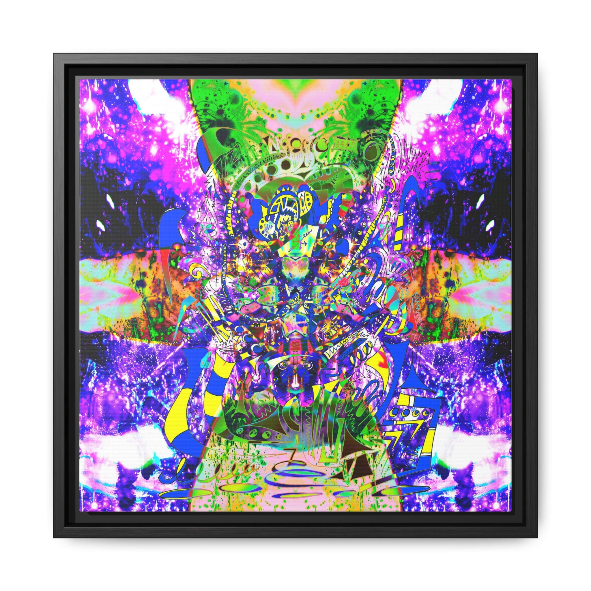 Alien Darkness 9 Framed Canvas Art — Vibrant Multi-Color Wall Decor