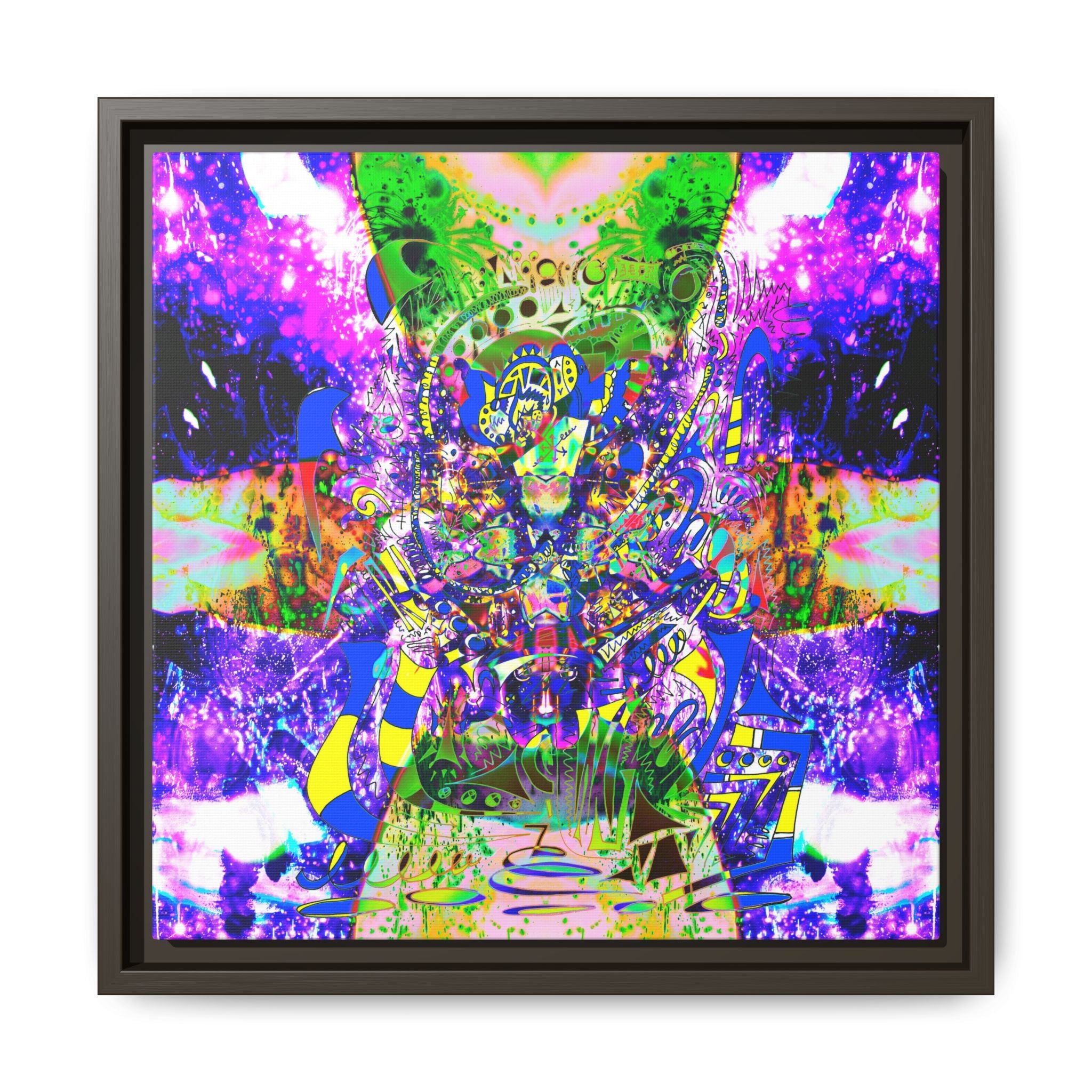Alien Darkness 9 Framed Canvas Art — Vibrant Multi-Color Wall Decor