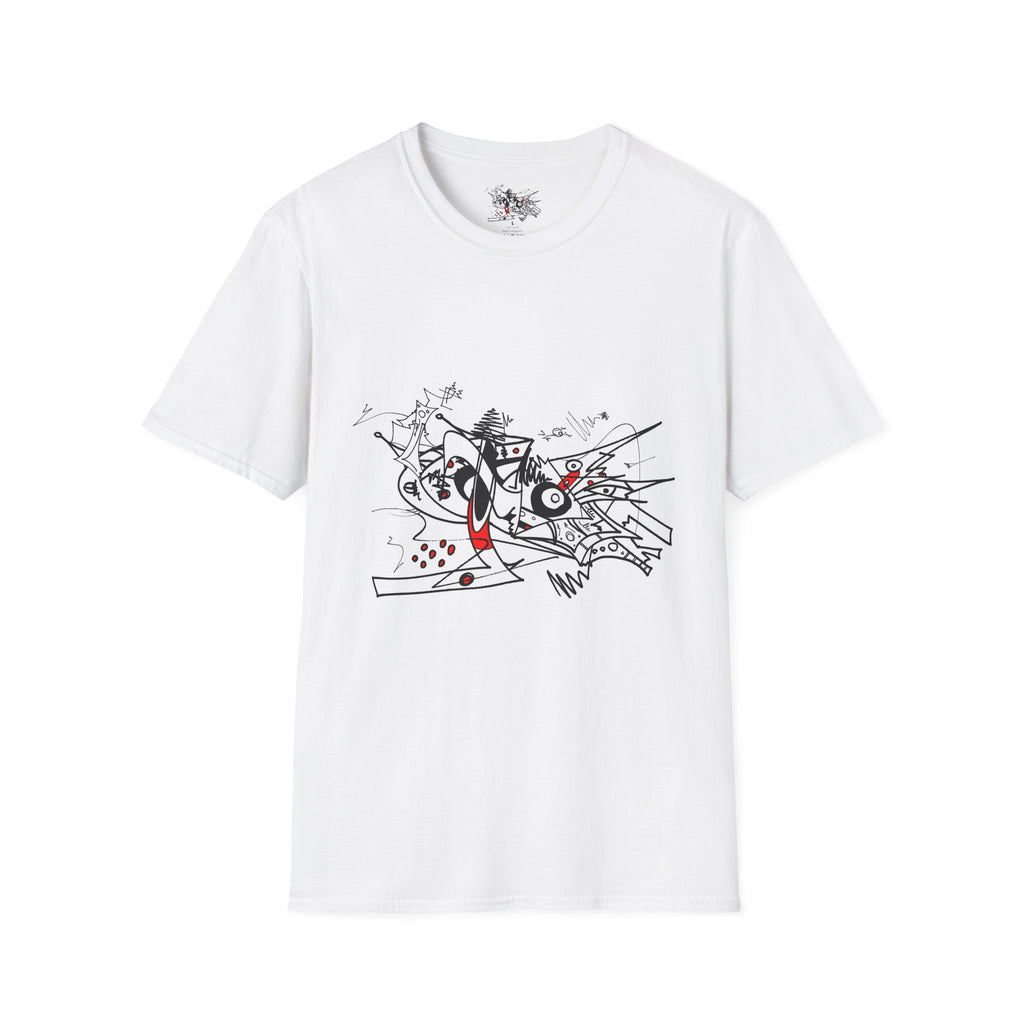 Red and Black Abstract 1 Unisex Softstyle T-Shirt