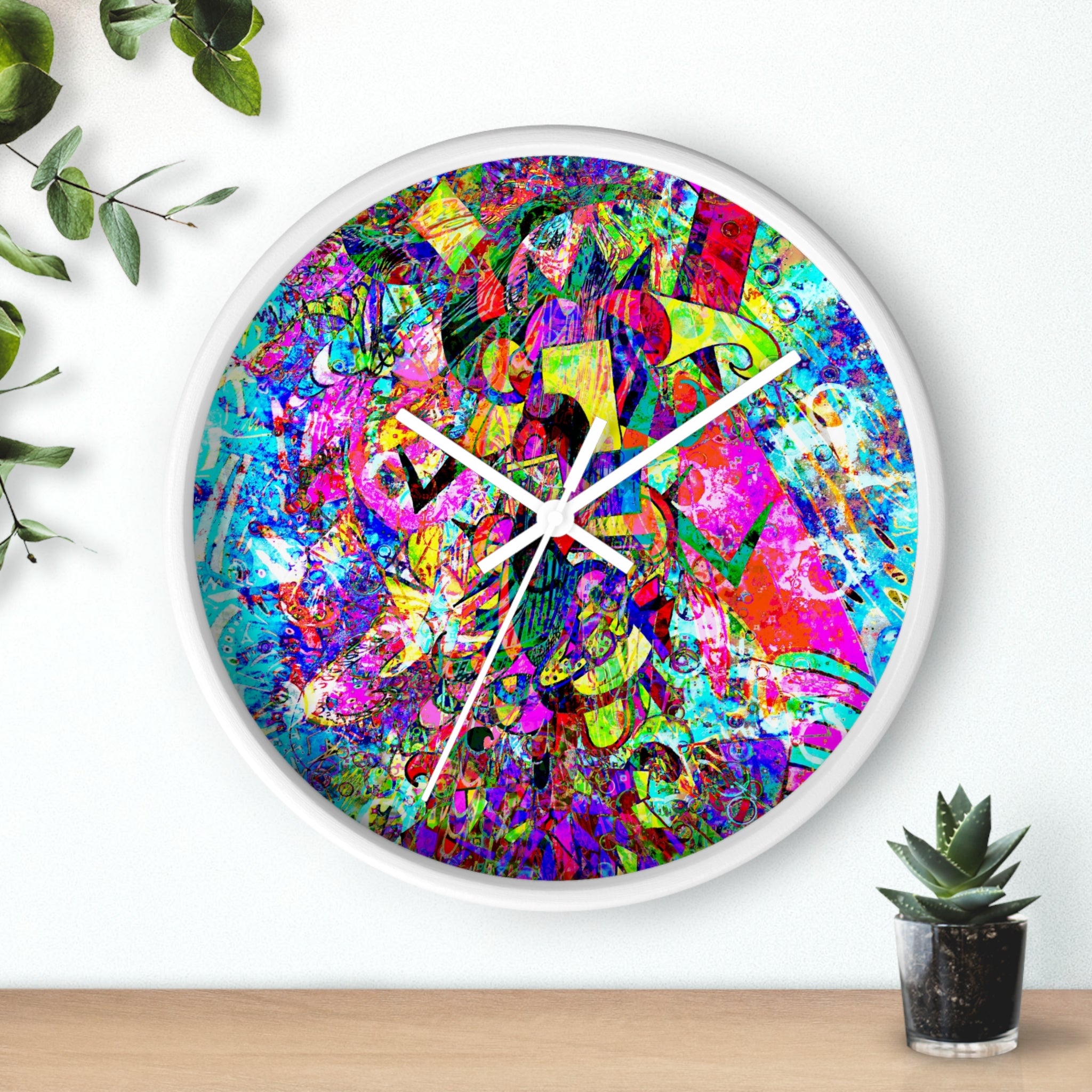 Love Monster - Psychedelic Abstract Wall Clock — Vibrant Colorful Art Clock