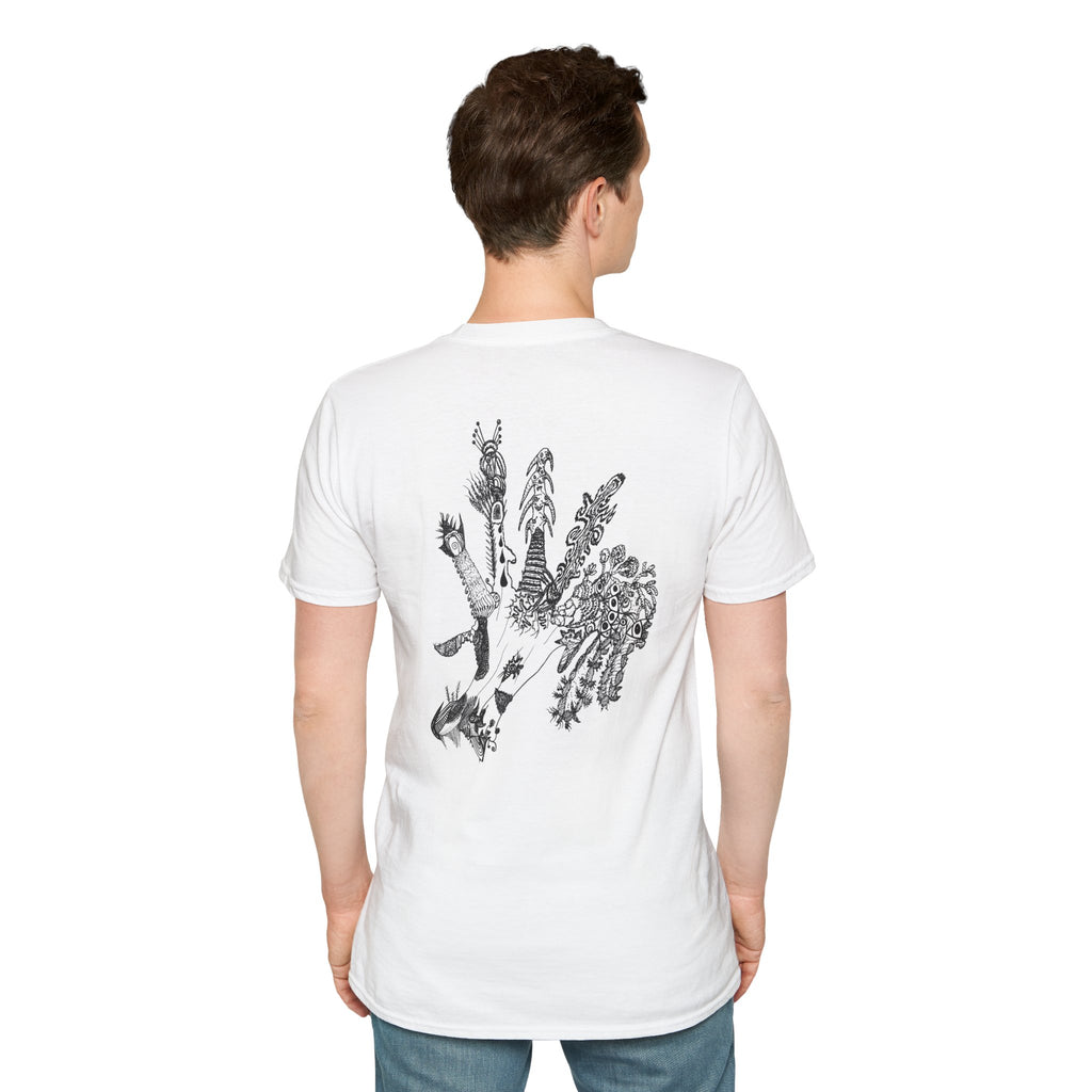 Rabbit Hand T-Shirt — Black Ink Illustration Tee