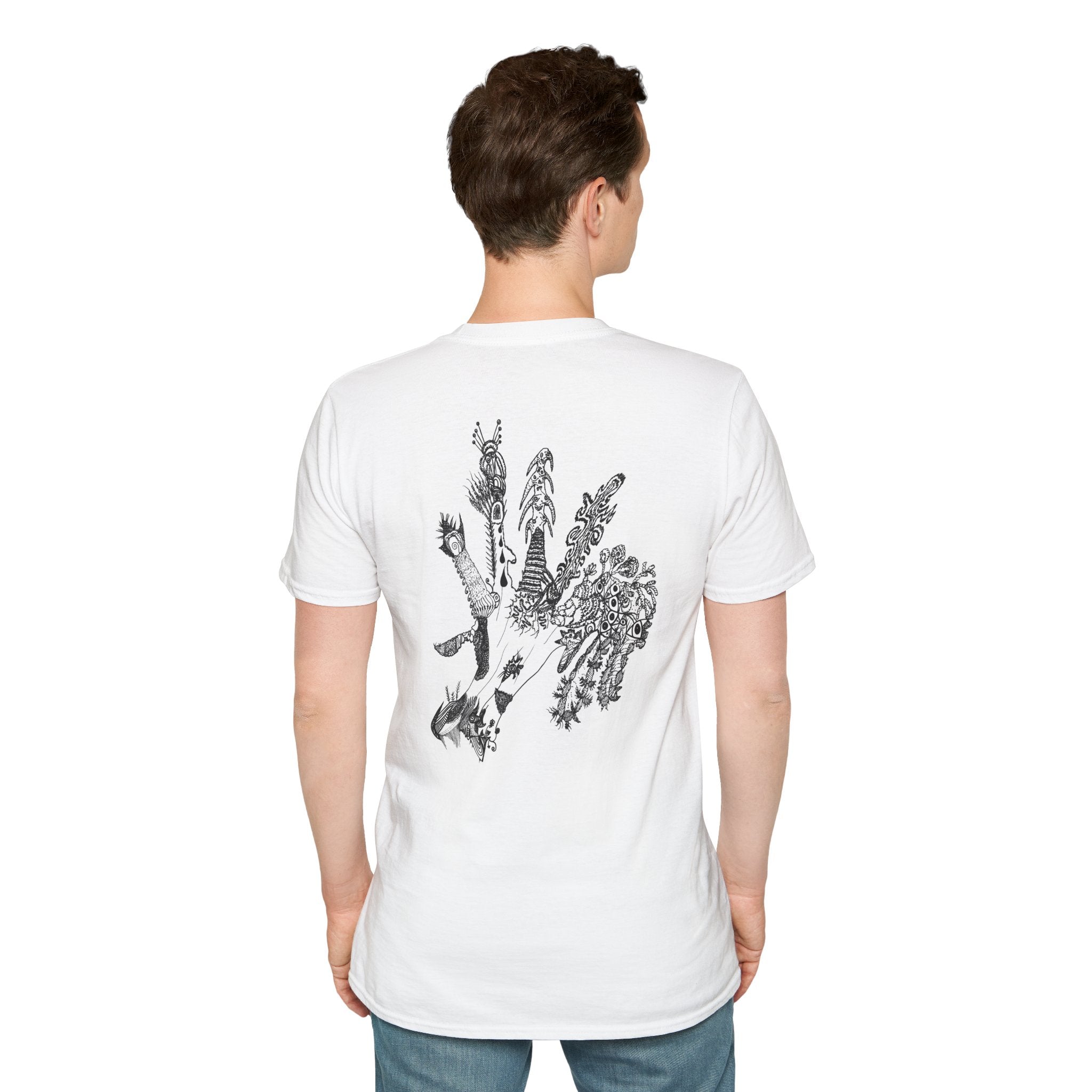 Rabbit Hand T-Shirt — Black Ink Illustration Tee