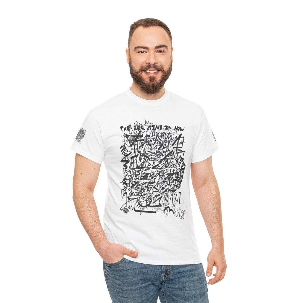 THE REAL TIME IS NOW (Black And White) T‑Shirt