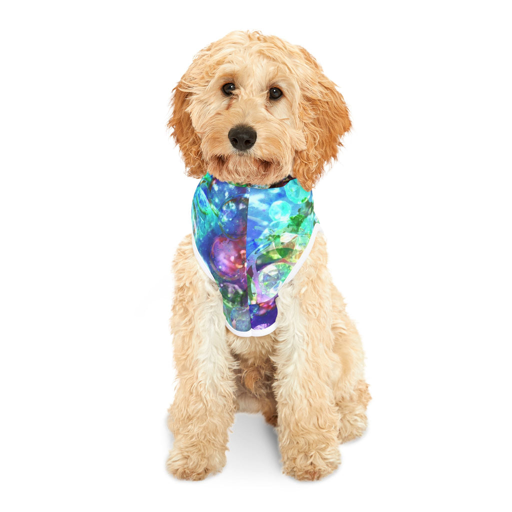 Bubbles Galore 7 Pet Hoodie — Aqua Blue Bubble Print Dog & Cat Hoodie
