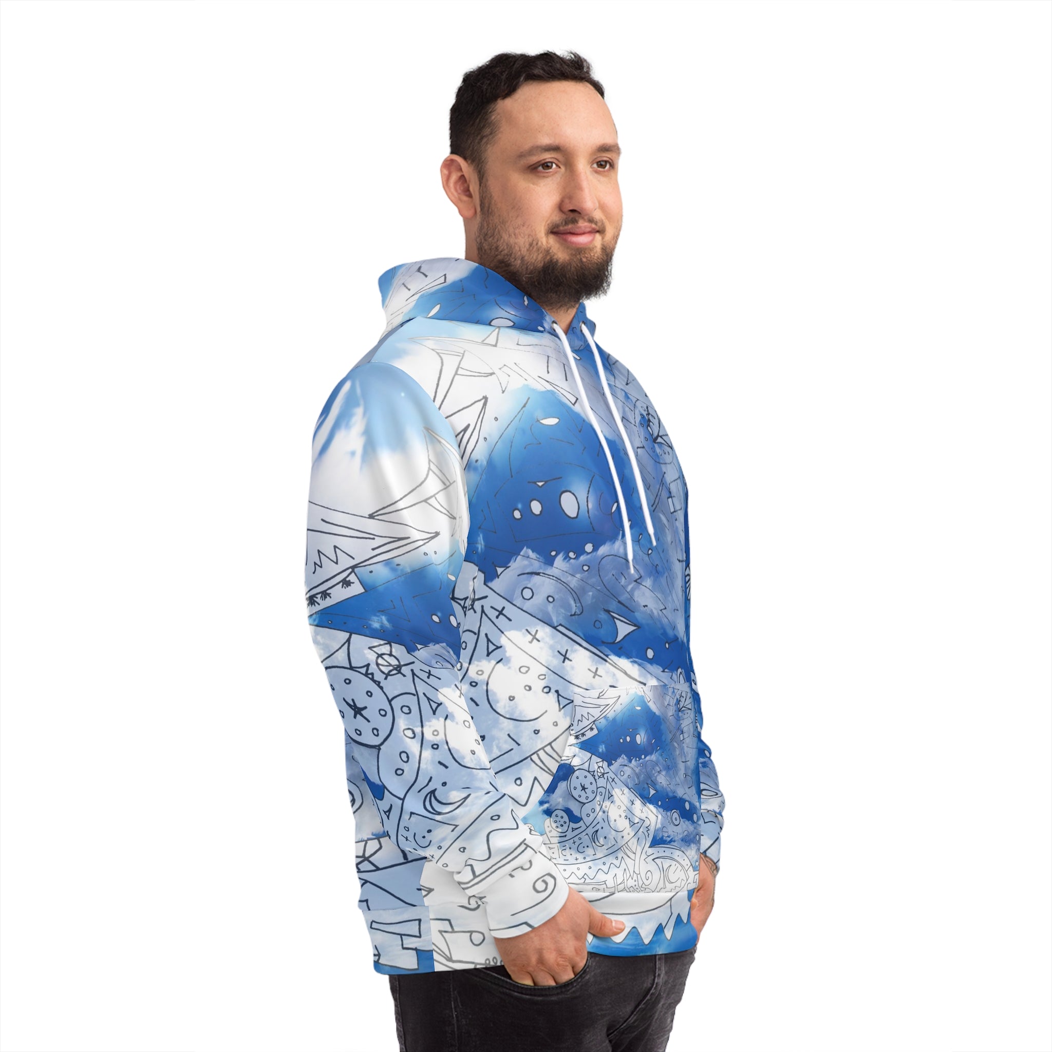White Heaven White Clouds Hoodie — All-Over Print Fashion Hoodie