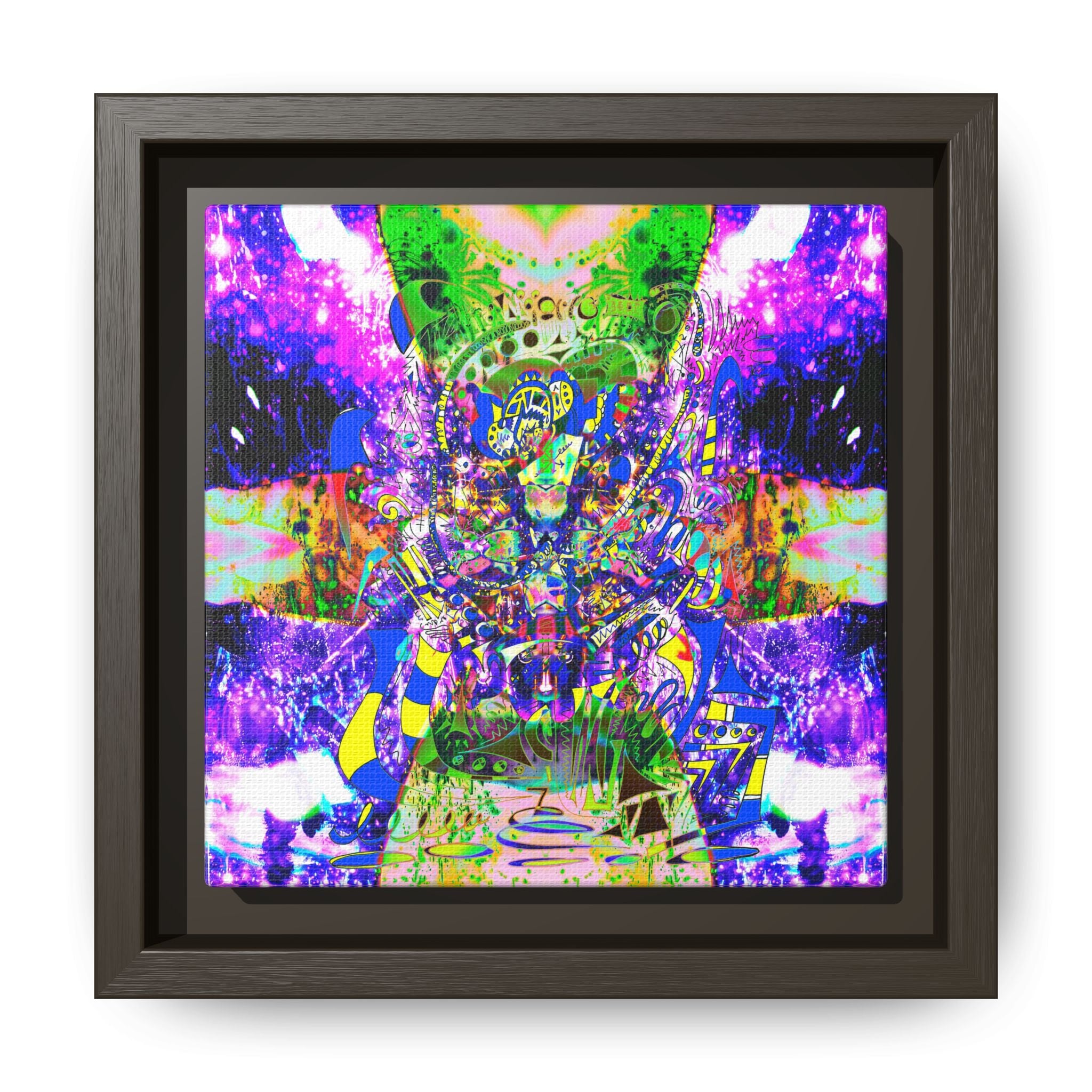 Alien Darkness 9 Framed Canvas Art — Vibrant Multi-Color Wall Decor