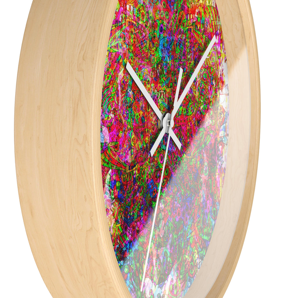 Neon Swirl Party Extravaganza Wall Clock — Colorful Psychedelic Art Timepiece