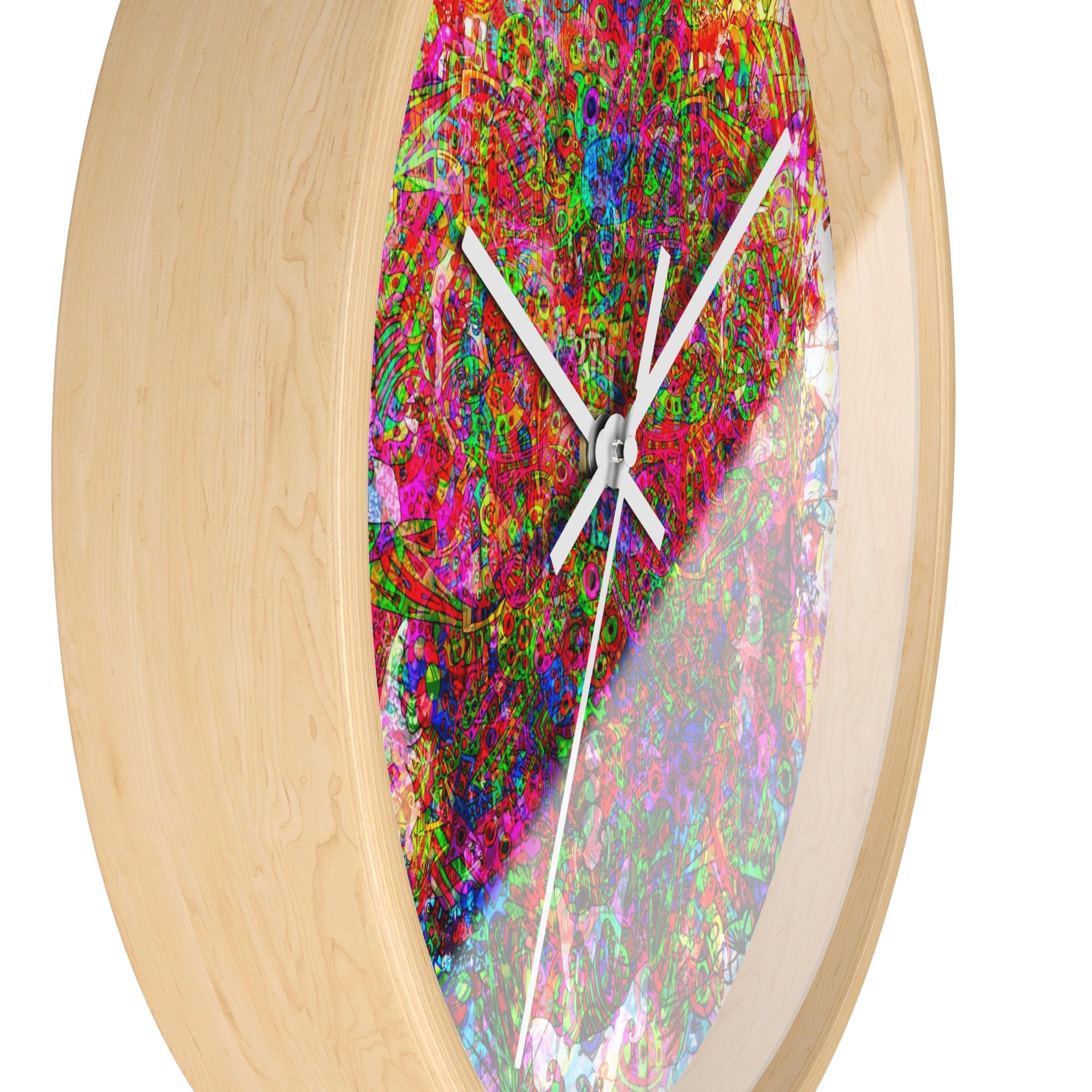Neon Swirl Party Extravaganza Wall Clock — Colorful Psychedelic Art Timepiece