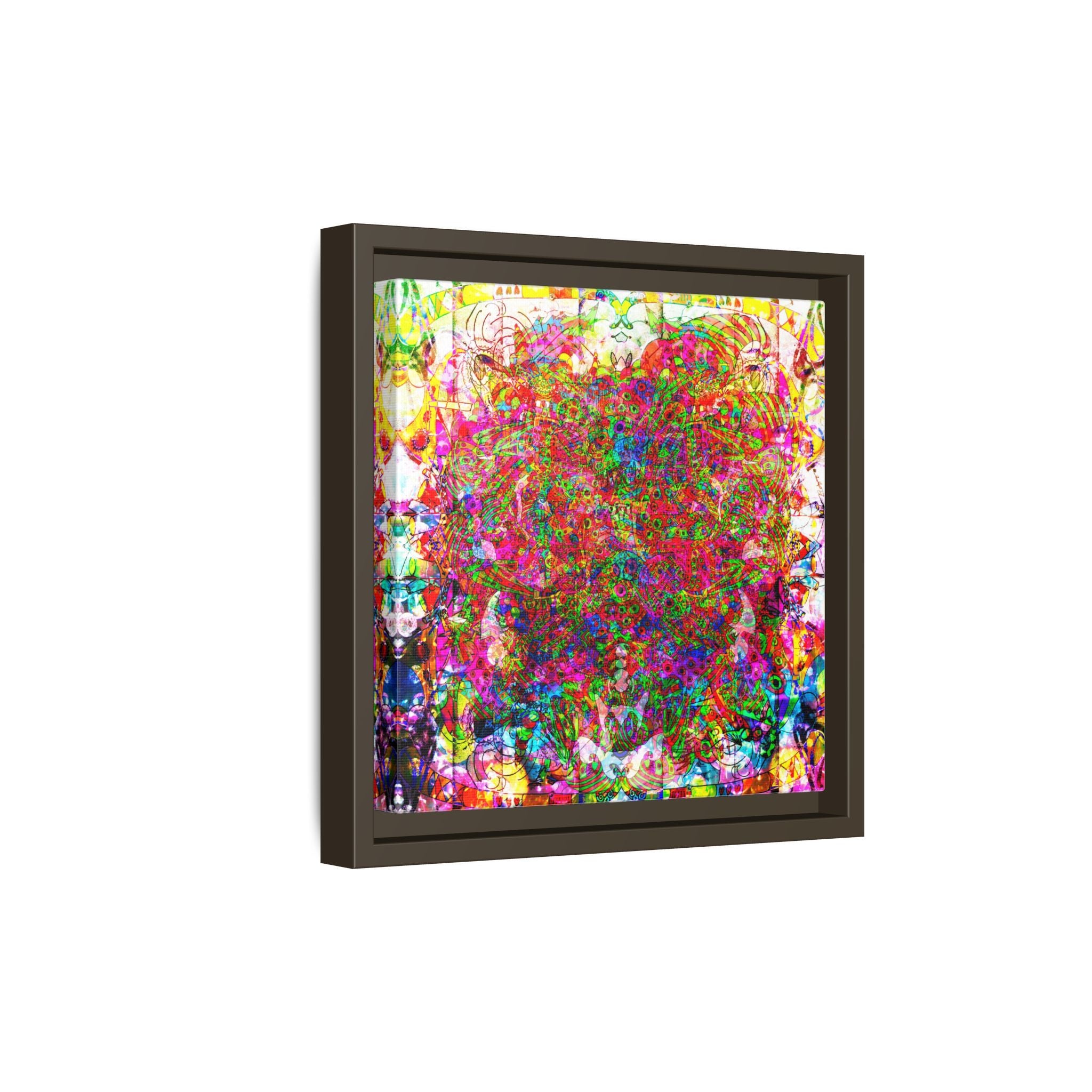 Neon Swirl Party Extravaganza Canvas Art — Vibrant Kaleidoscope Wall Print