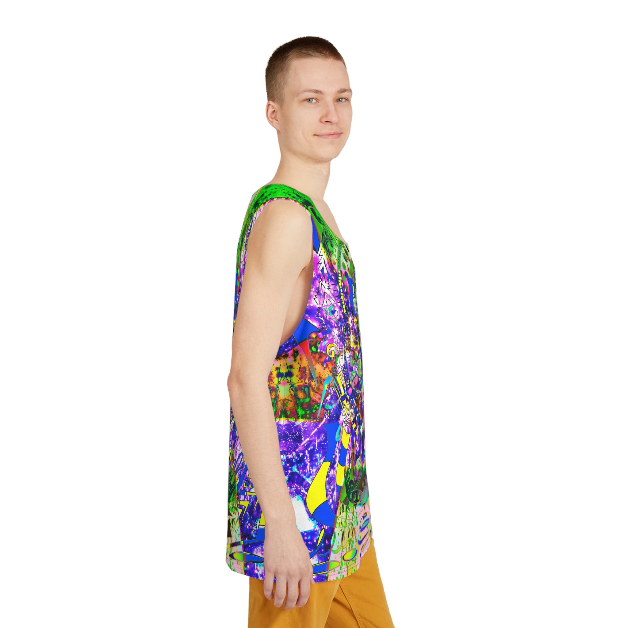 Alien Darkness 9 - Psychedelic All-Over Print Tank Top – Vibrant Abstract Festival Tank