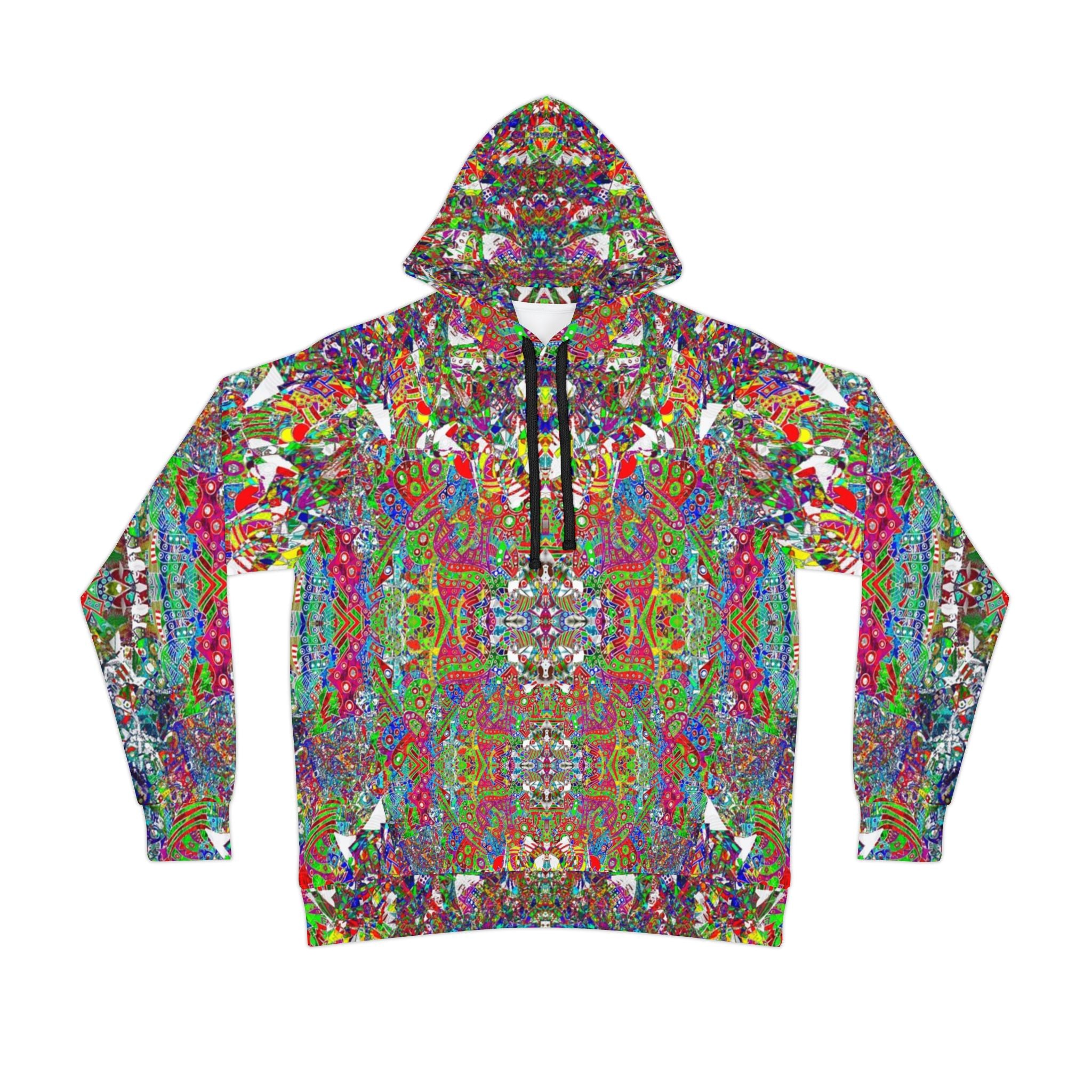 D Tizzle Athletic Hoodie — All-Over Print Vibrant Pattern