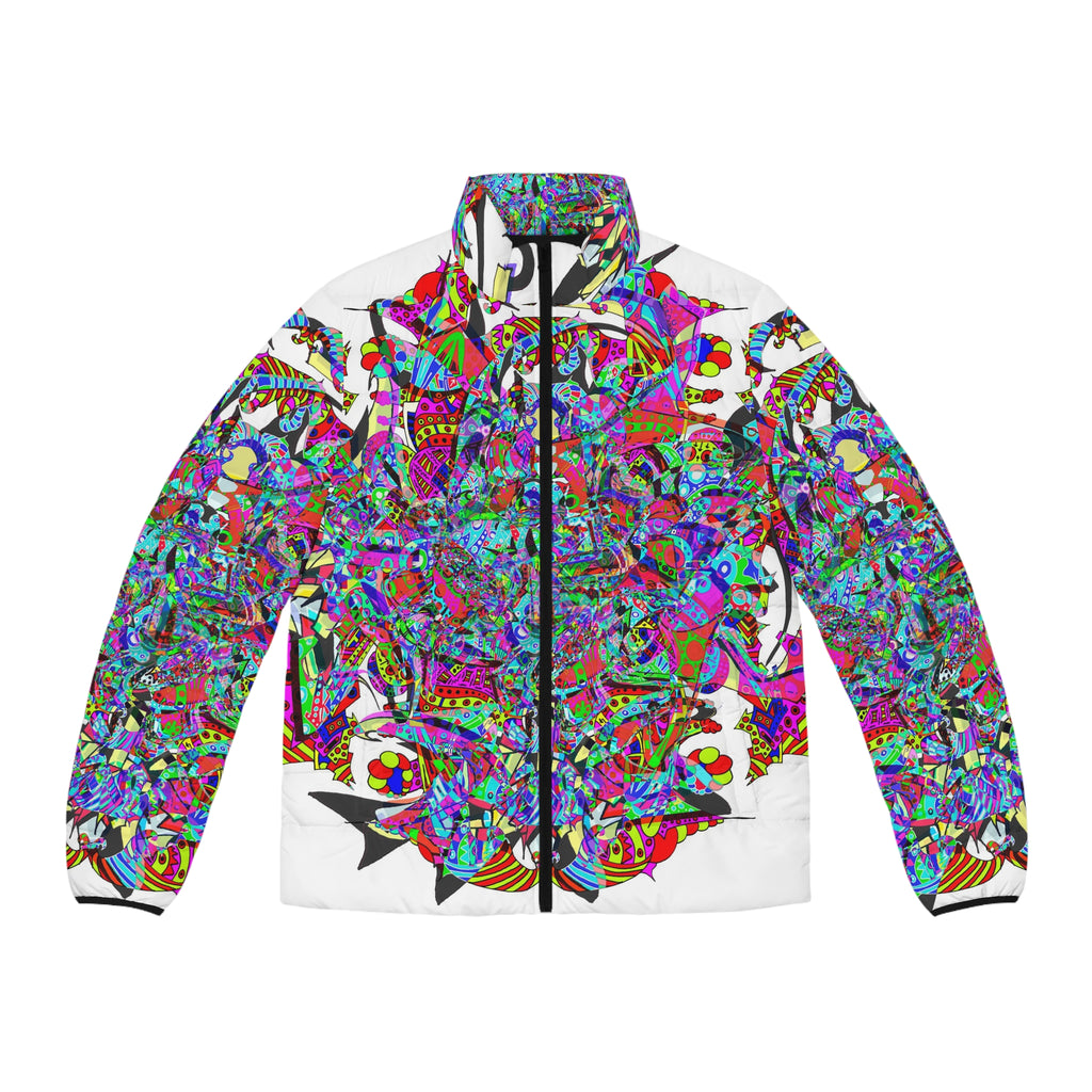 Neon Waffle Monster 12 Men's Puffer Jacket