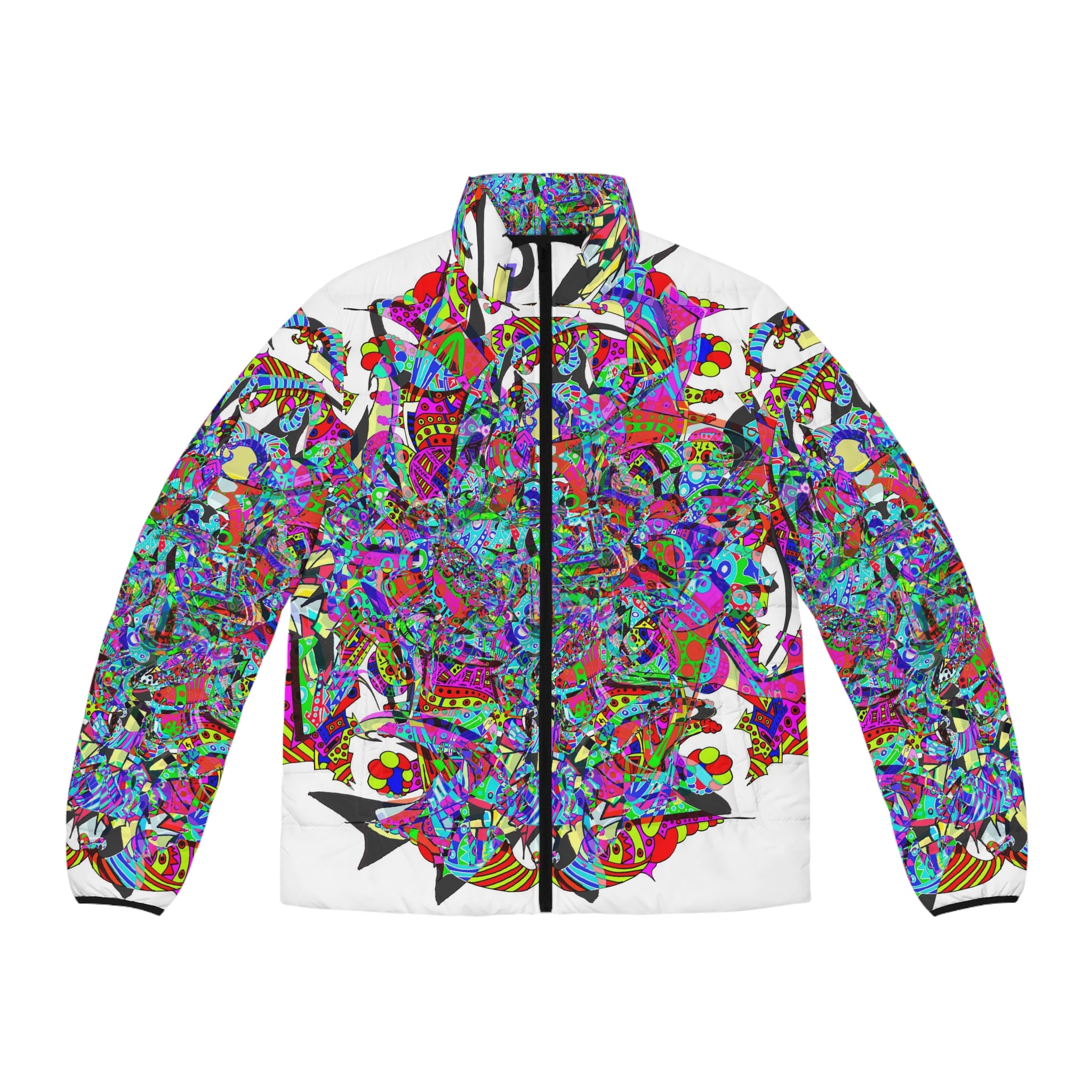 Neon Waffle Monster 12 Men's Puffer Jacket