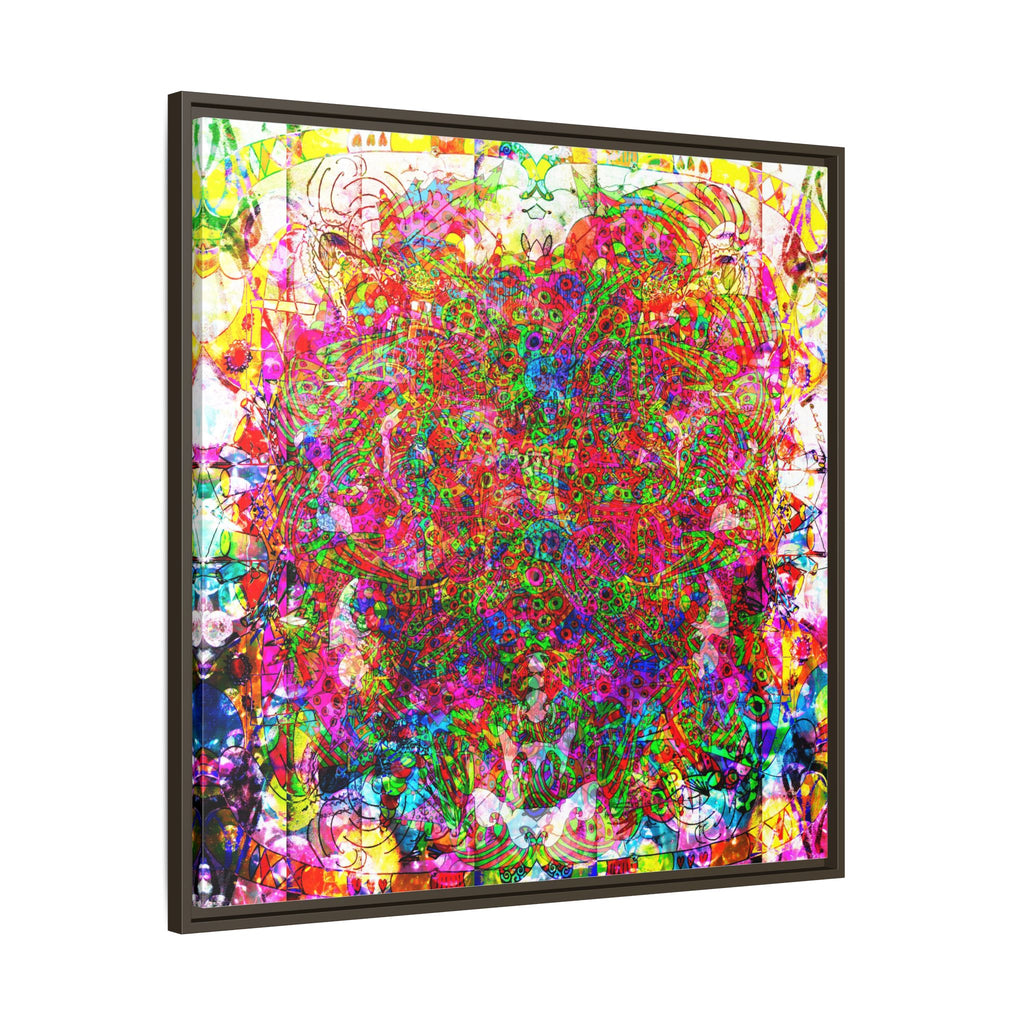 Neon Swirl Party Extravaganza Canvas Art — Vibrant Kaleidoscope Wall Print
