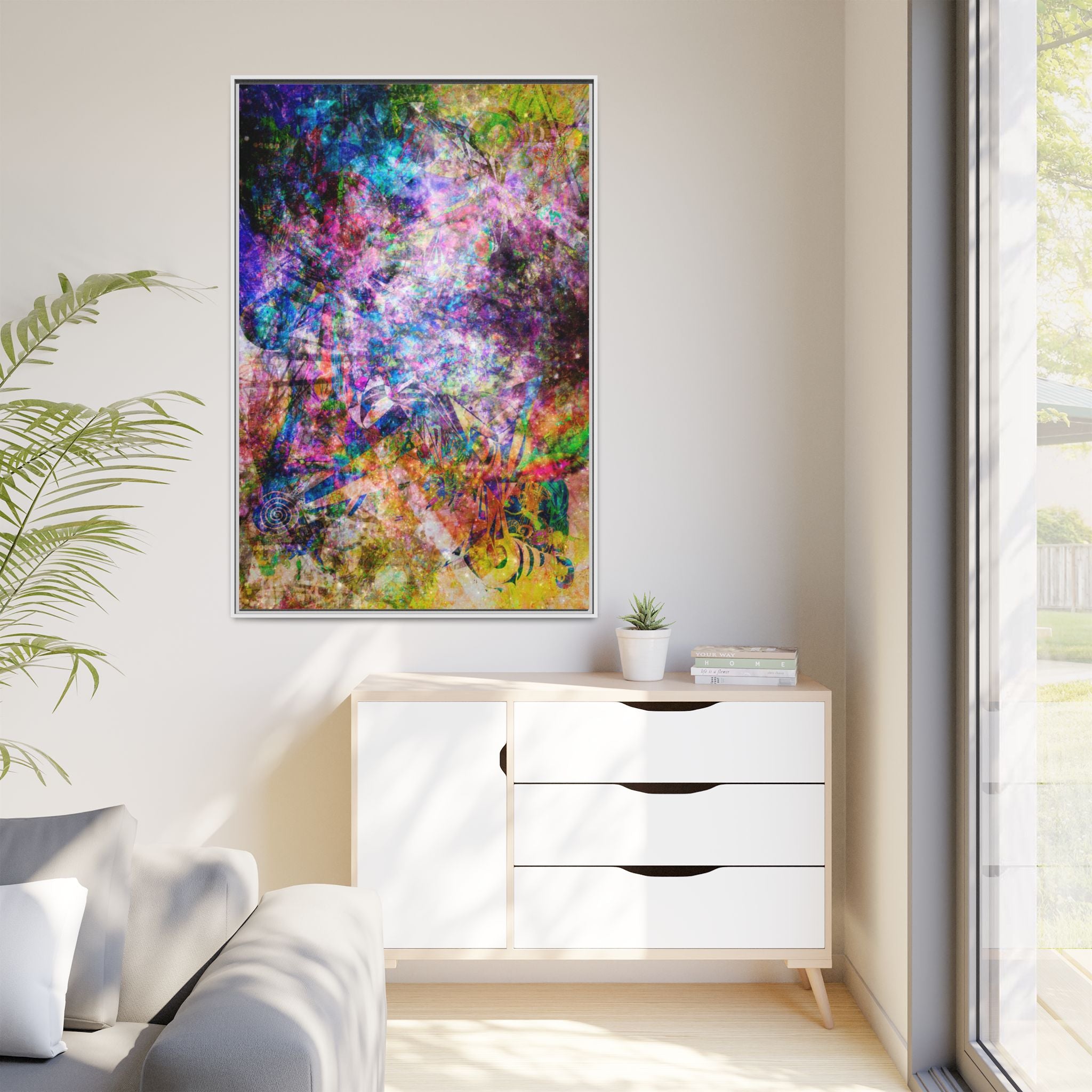 Space Shower 2 Canvas Art – Vibrant Textured Wall Décor