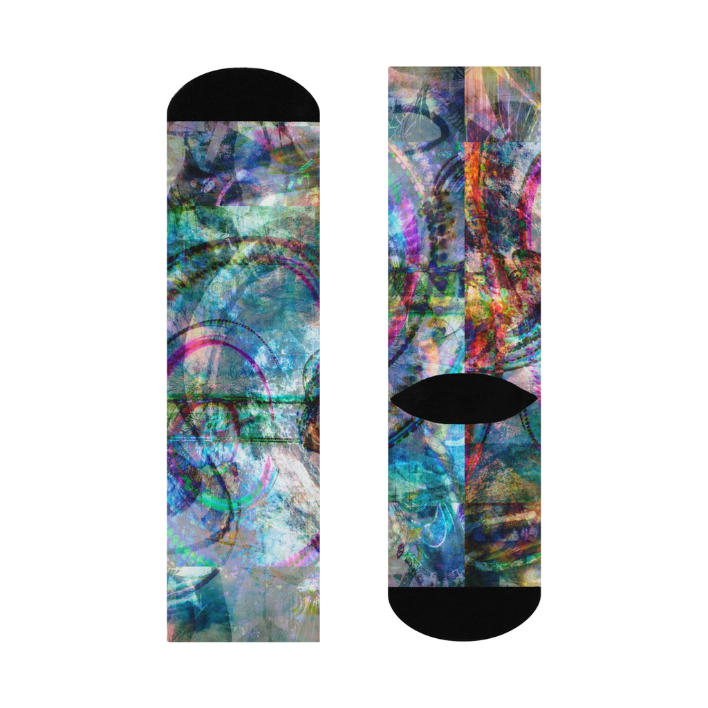 Mega Millions Crew Socks — Cushioned Colorful Swirl Design