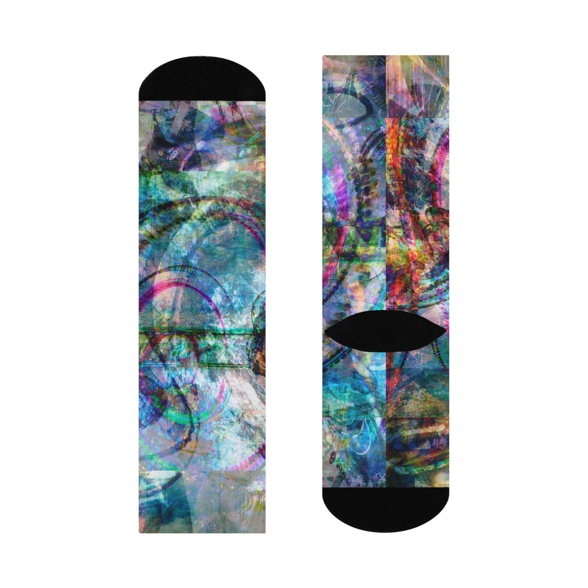 Mega Millions Crew Socks — Cushioned Colorful Swirl Design