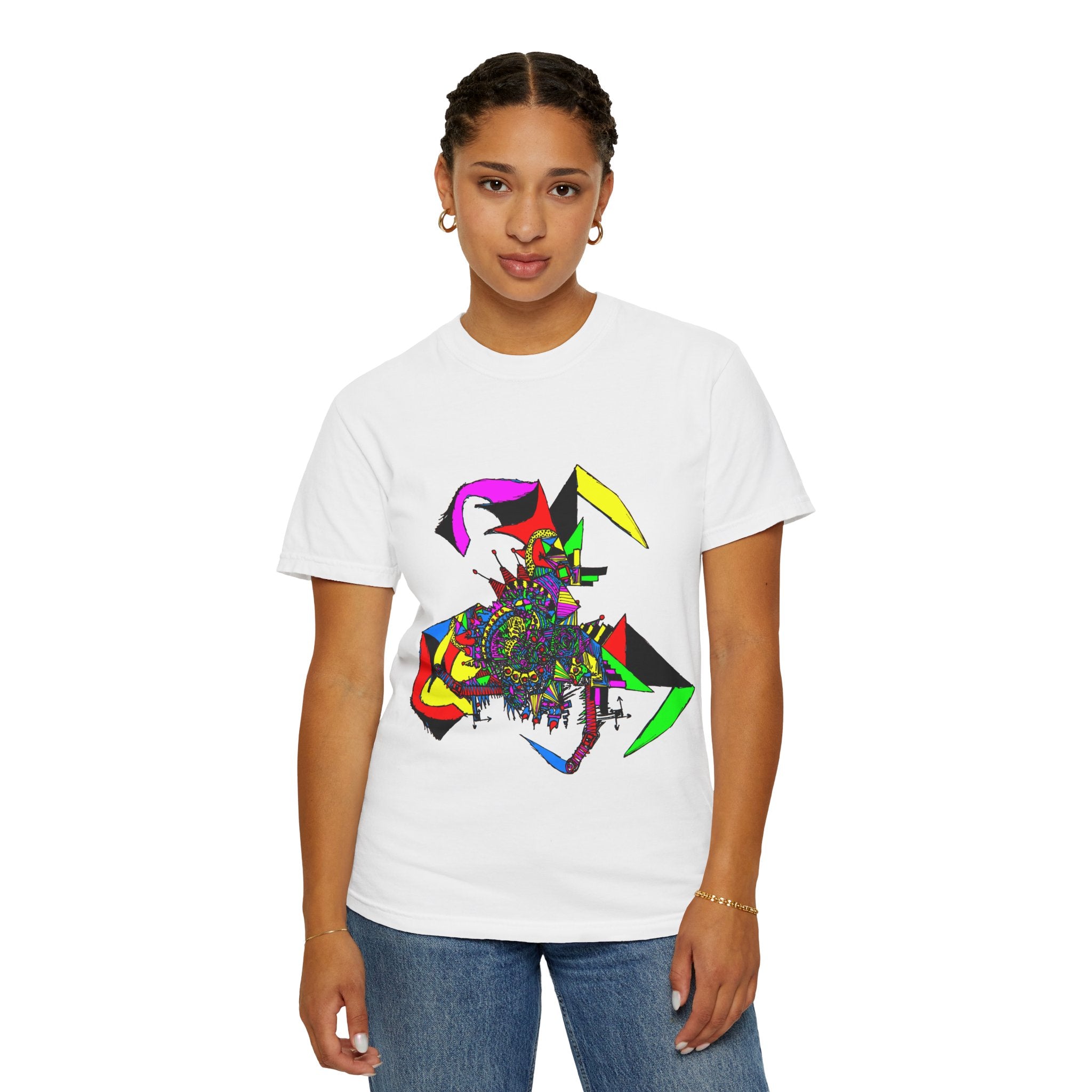 Abstract Colorful Jester Graphic T-Shirt
