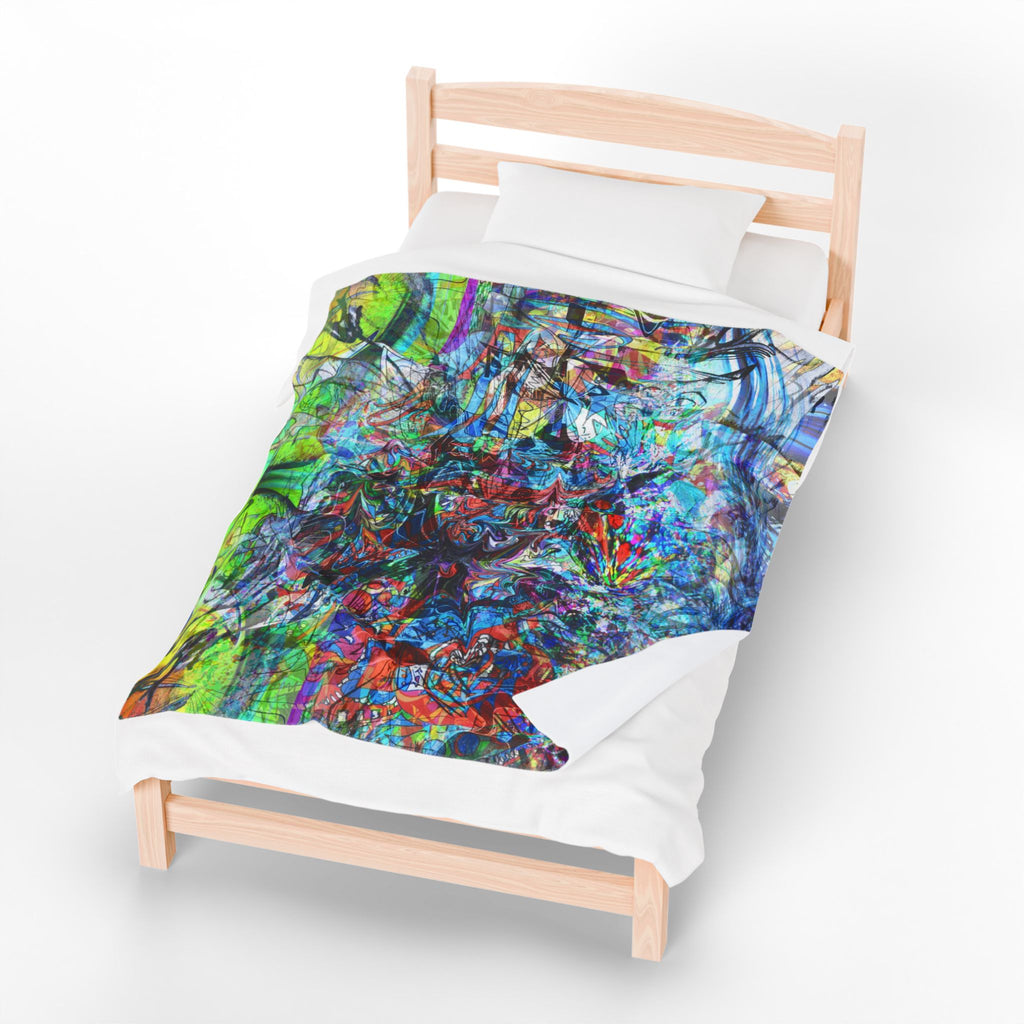 Now You're Stuck 44 Plush Blanket – Vibrant Psychedelic Throw for Home, Dorm & Gifts
