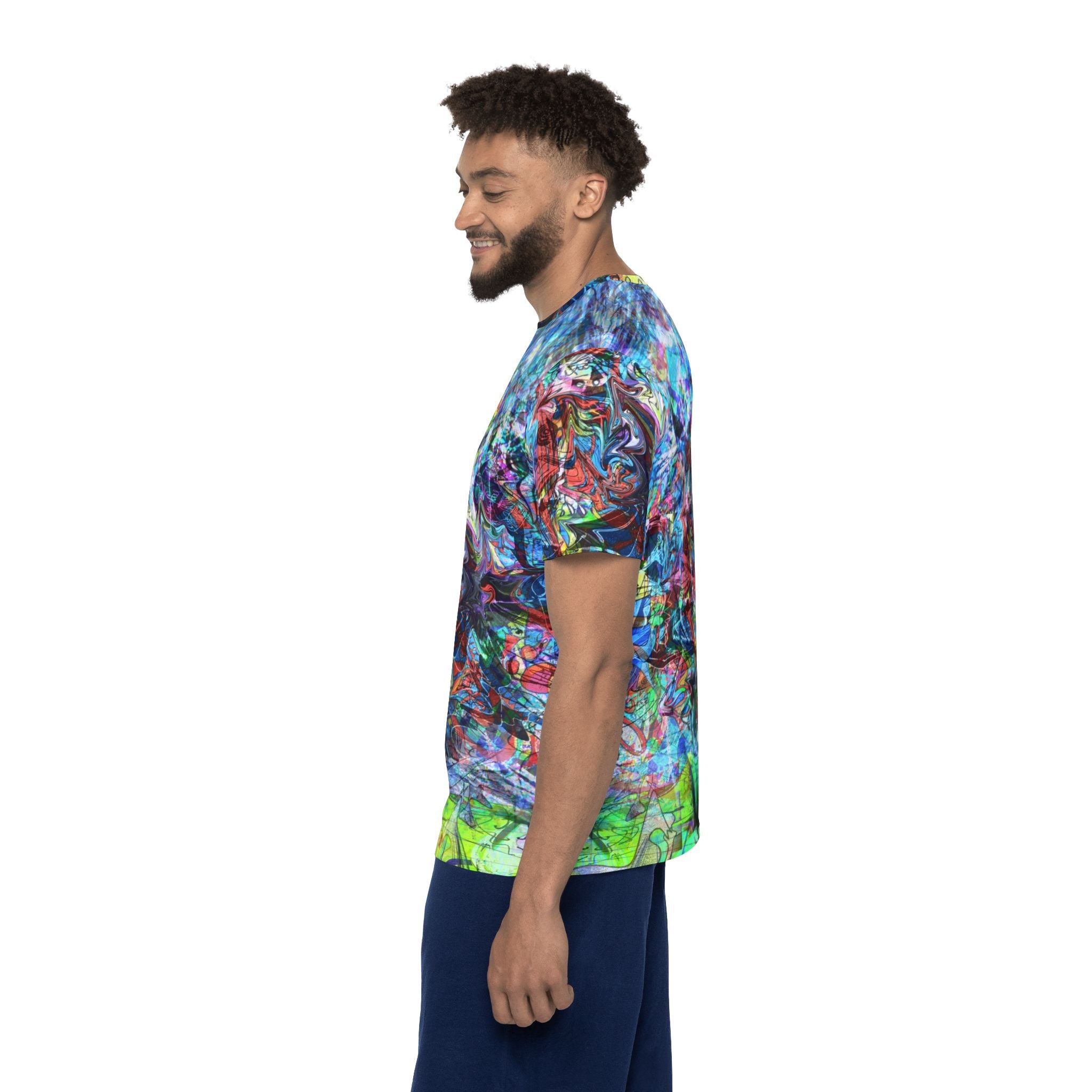 Now You're Stuck 44 - Abstract Neon Graffiti Sports Jersey — Men's All-Over Print