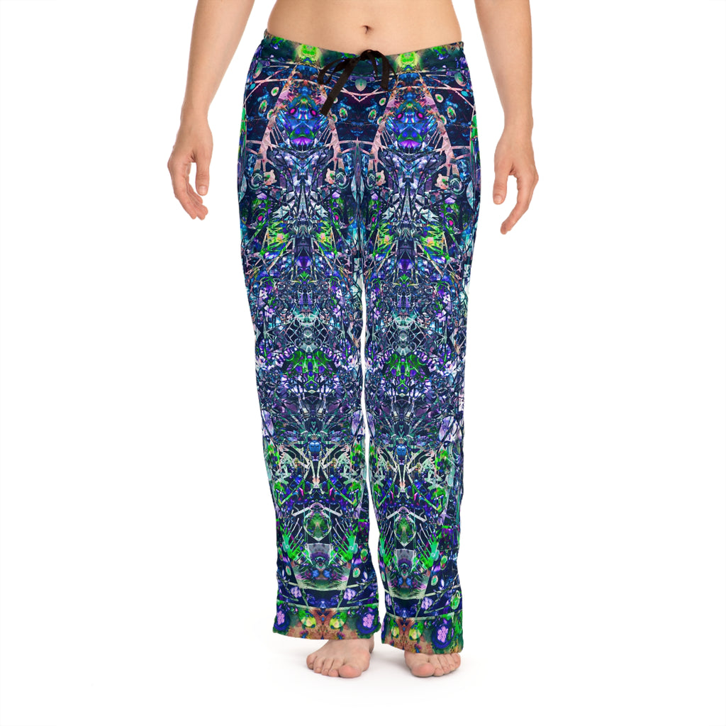 KAWABONGA Women's Pajama Pants — Vibrant Blue Green All-Over Print Loungewear
