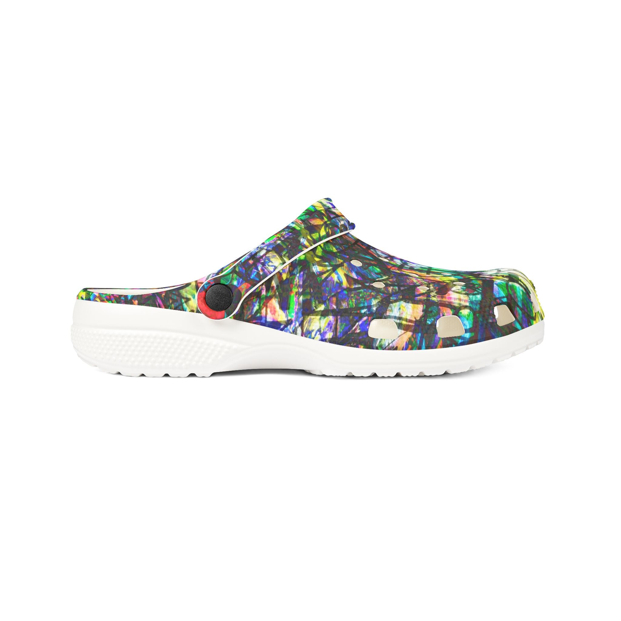 The Real Time Is Now 2015 - Abstract Colorful Garden EVA Foam Clogs — Lightweight Printed Slip-On Shoes
