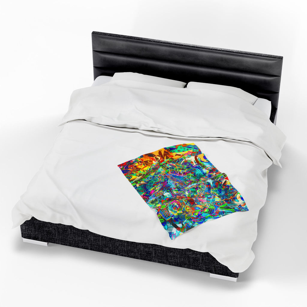 HYPERDIMENSIONAL SURFER Plush Blanket — Psychedelic Abstract Throw