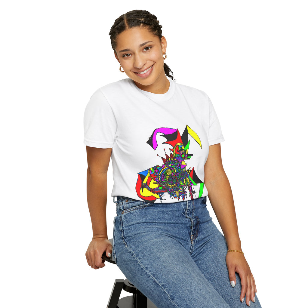 Abstract Colorful Jester Graphic T-Shirt