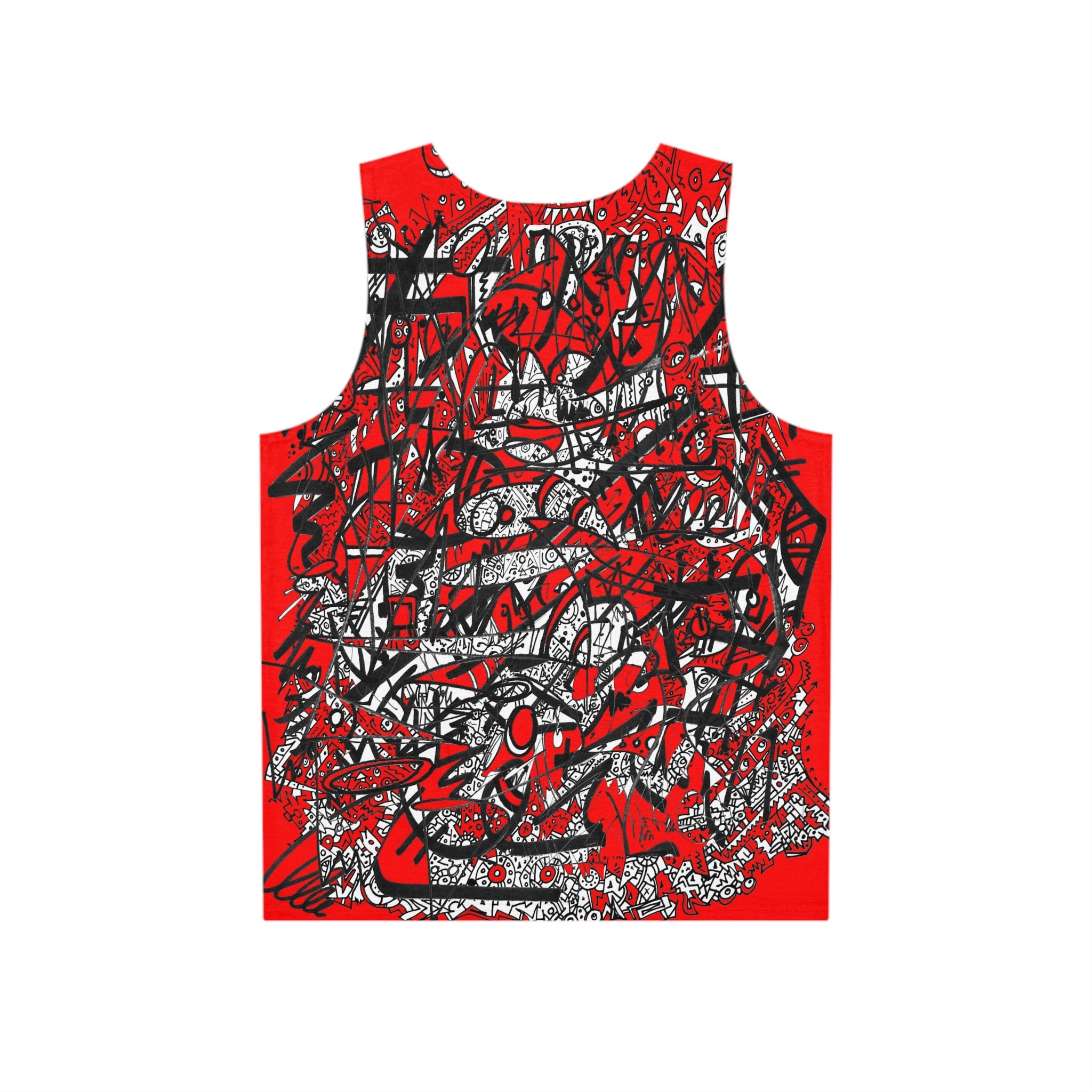 Nobody Touches Nothin' - Red Graffiti Abstract Tank Top — All-Over Print Streetwear