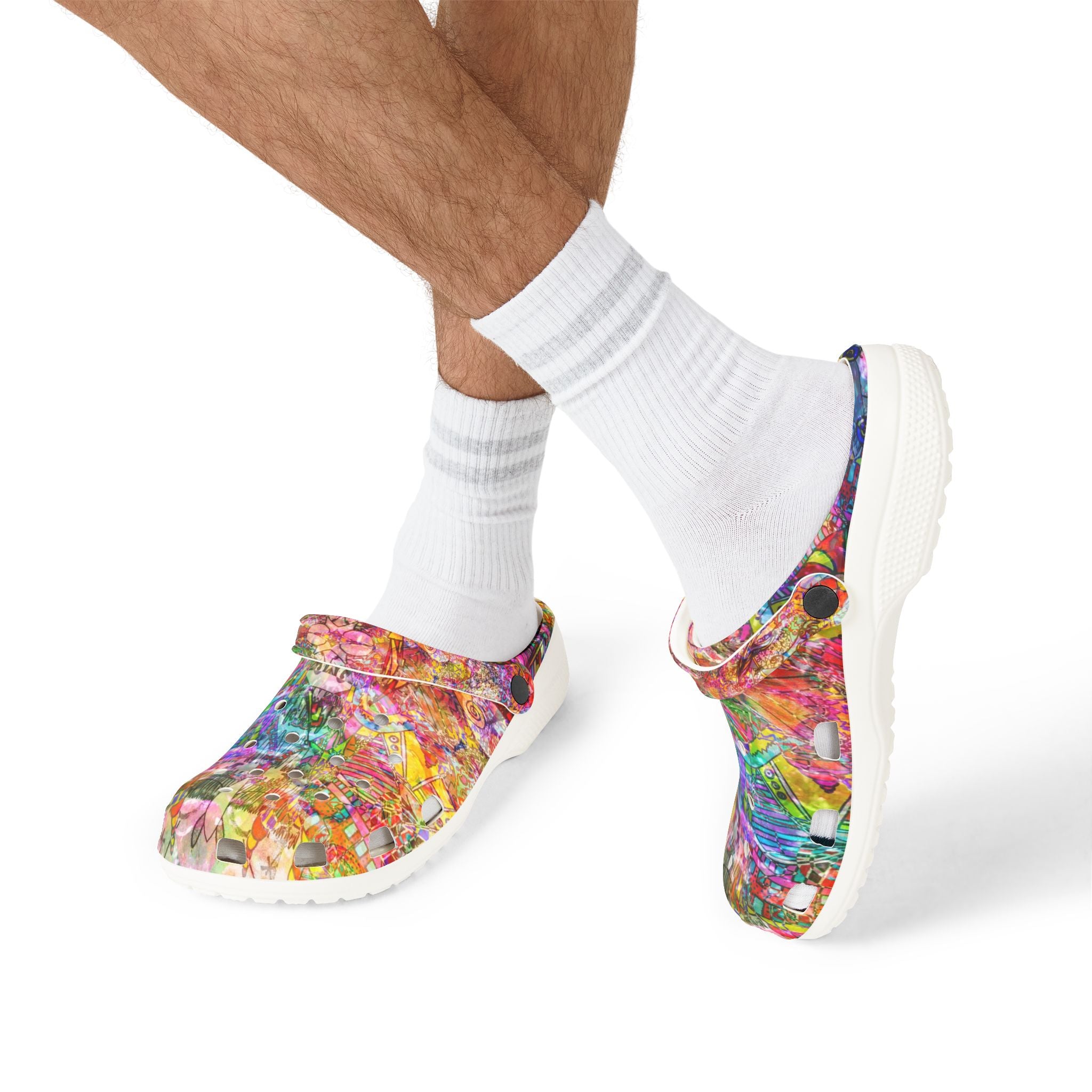 Dance Like There's No Tomorrow - Colorful Abstract EVA Foam Clogs — Lightweight Garden & Casual Shoes