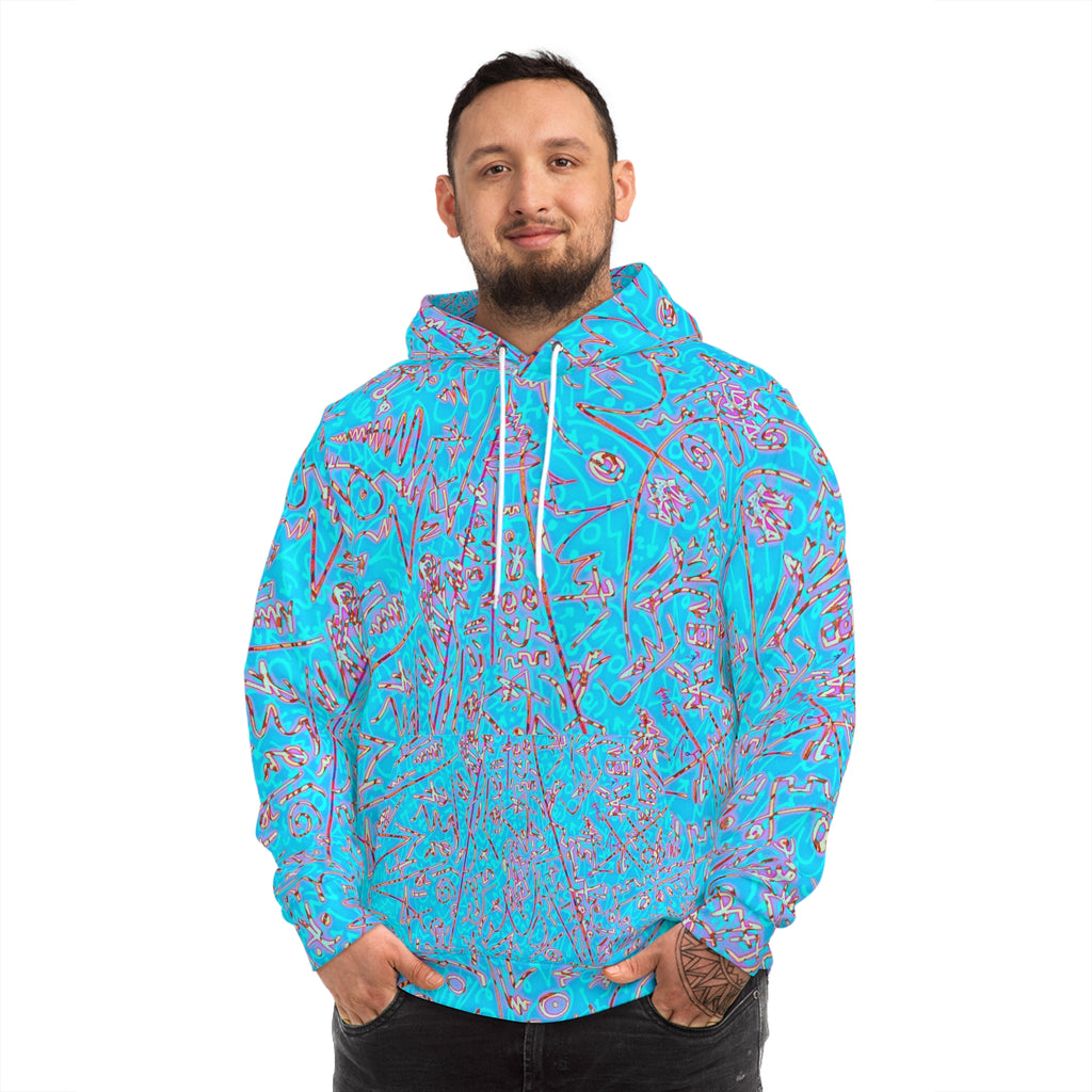 02 Blue Hoodie — All-Over Print Abstract Streetwear