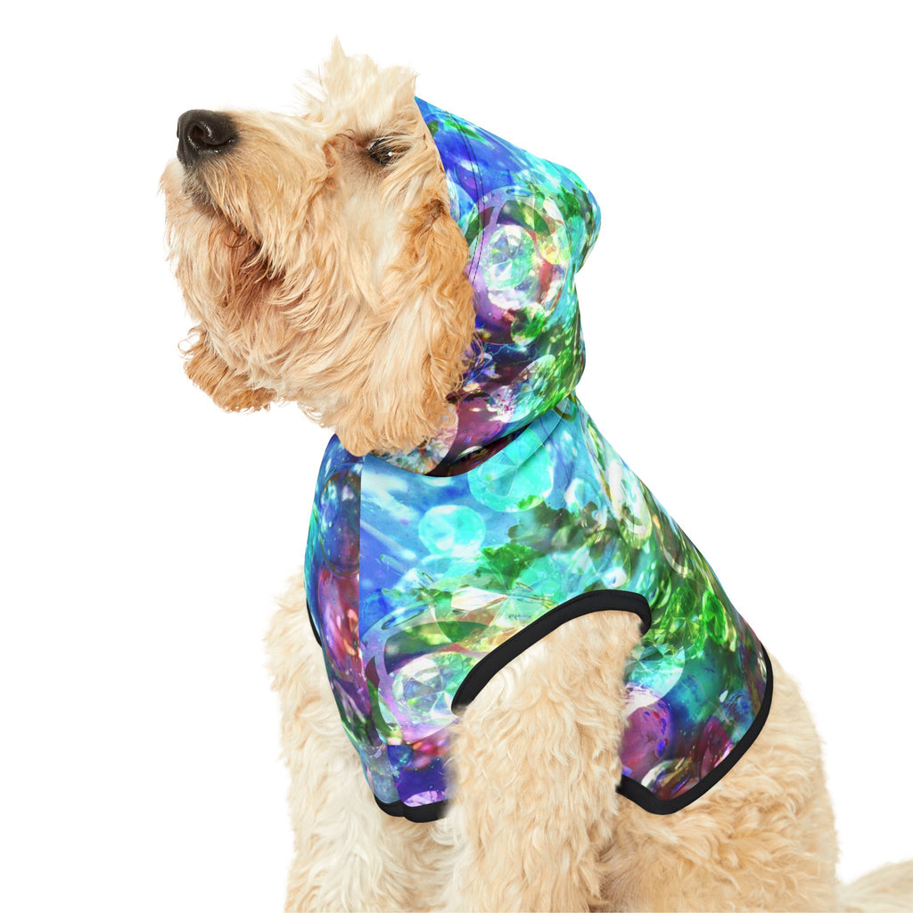 Bubbles Galore 7 Pet Hoodie — Aqua Blue Bubble Print Dog & Cat Hoodie