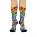 HYPERDIMENSIONAL SURFER - Psychedelic Abstract Art Cushioned Crew Socks