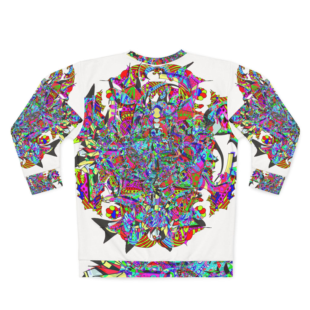 Neon Waffle Monster 12 Psychedelic Kaleidoscope Sweatshirt — Colorful Abstract All-Over Print