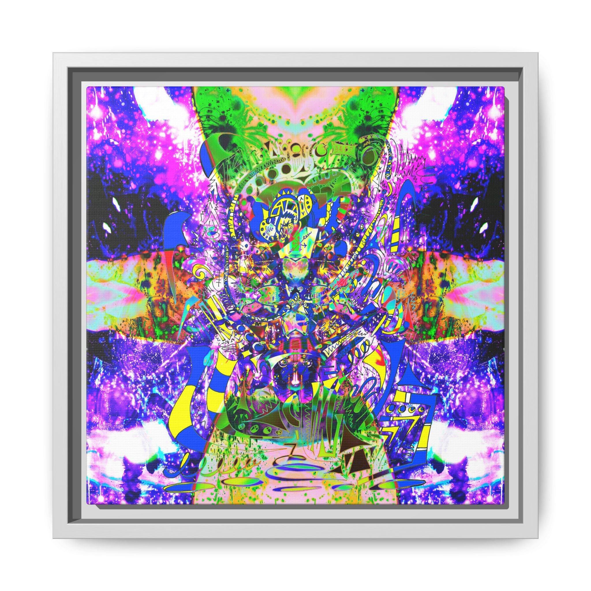 Alien Darkness 9 Framed Canvas Art — Vibrant Multi-Color Wall Decor