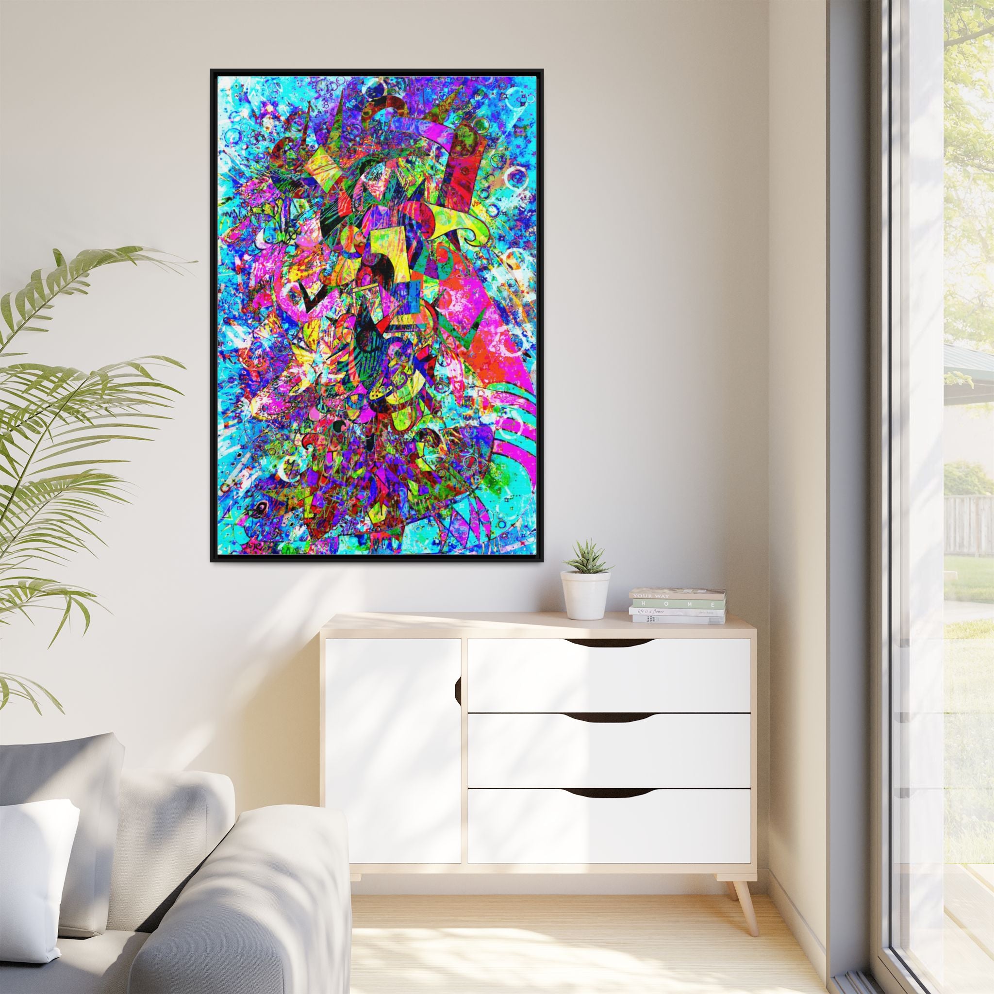 Love Monster Matte Canvas, Framed (Multi-color)