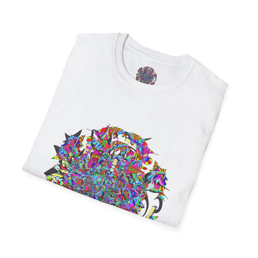 Neon Waffle Monster 12  — Colorful Abstract Floral Graphic Tee