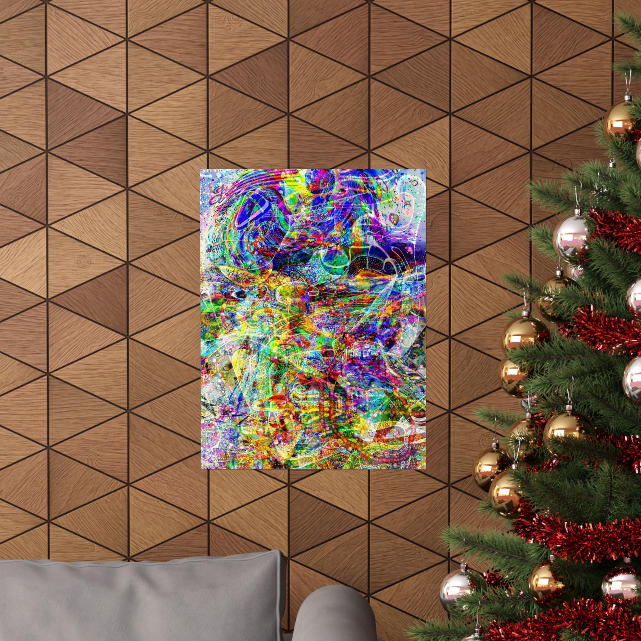 Barfing Golden Light (Collaboration with Vytas Sakalas) Vertical Poster — Vibrant Psychedelic Wall Art