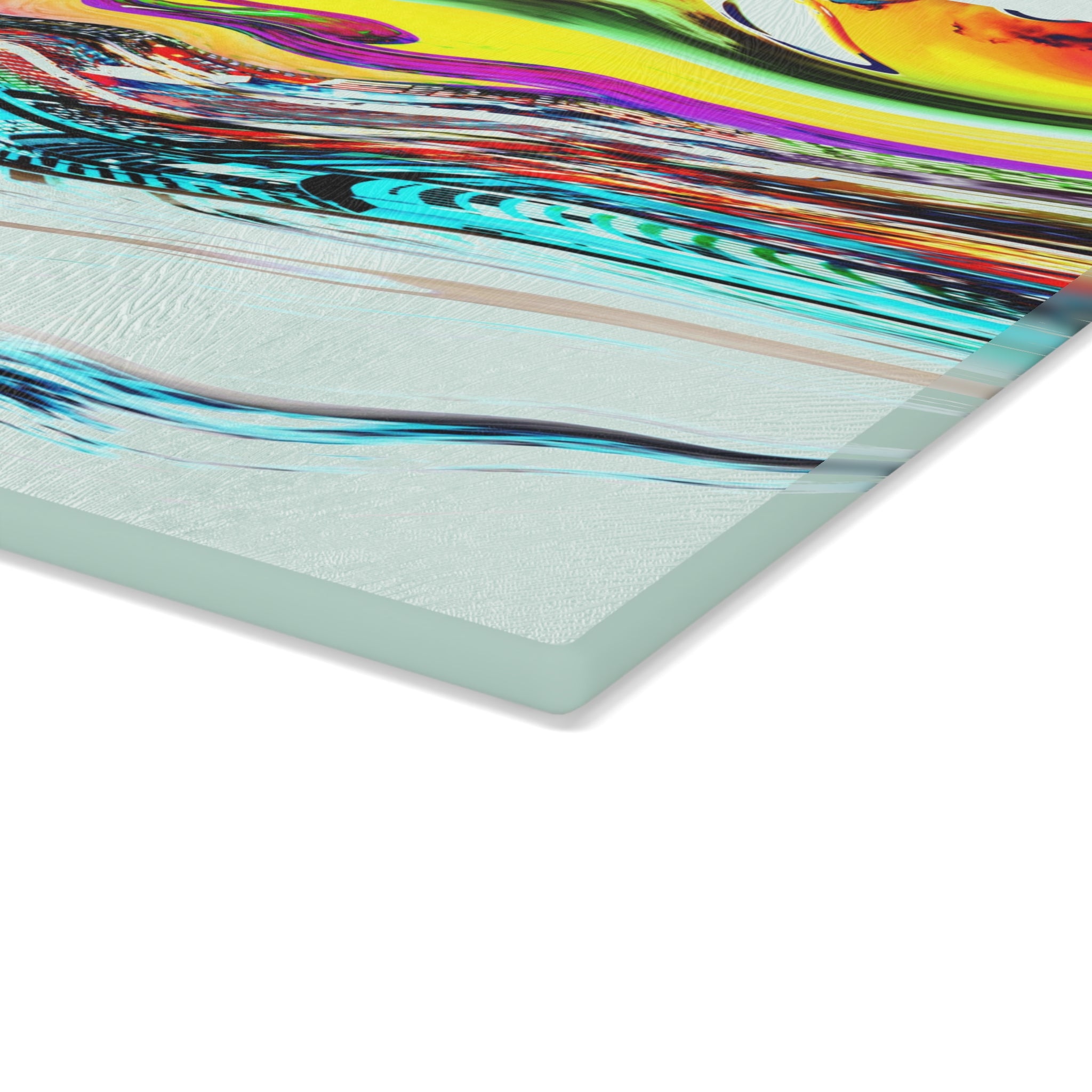 Slip And Slide Glass Cutting Board — Vibrant Marbleized Kitchen Prep Surface
