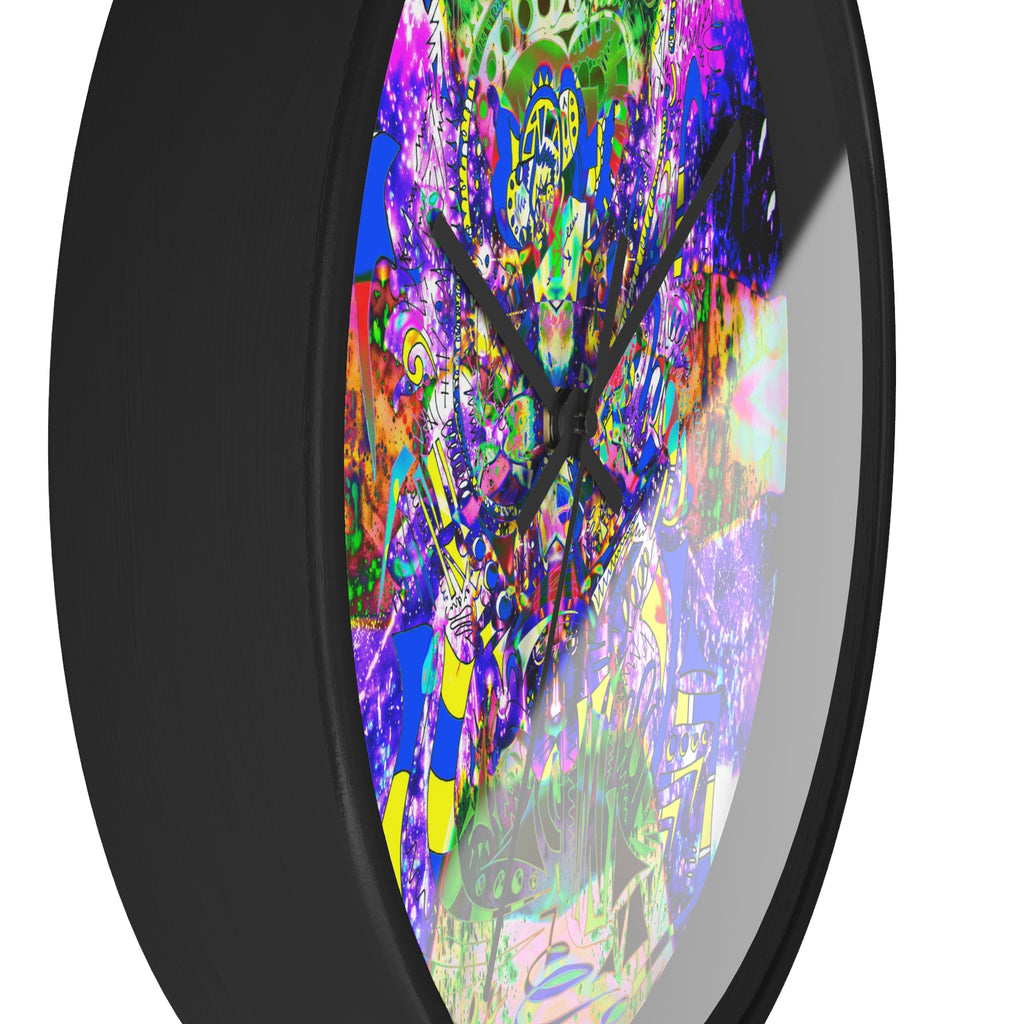 Alien Darkness 9 Wall Clock — Vibrant Neon Art Timepiece