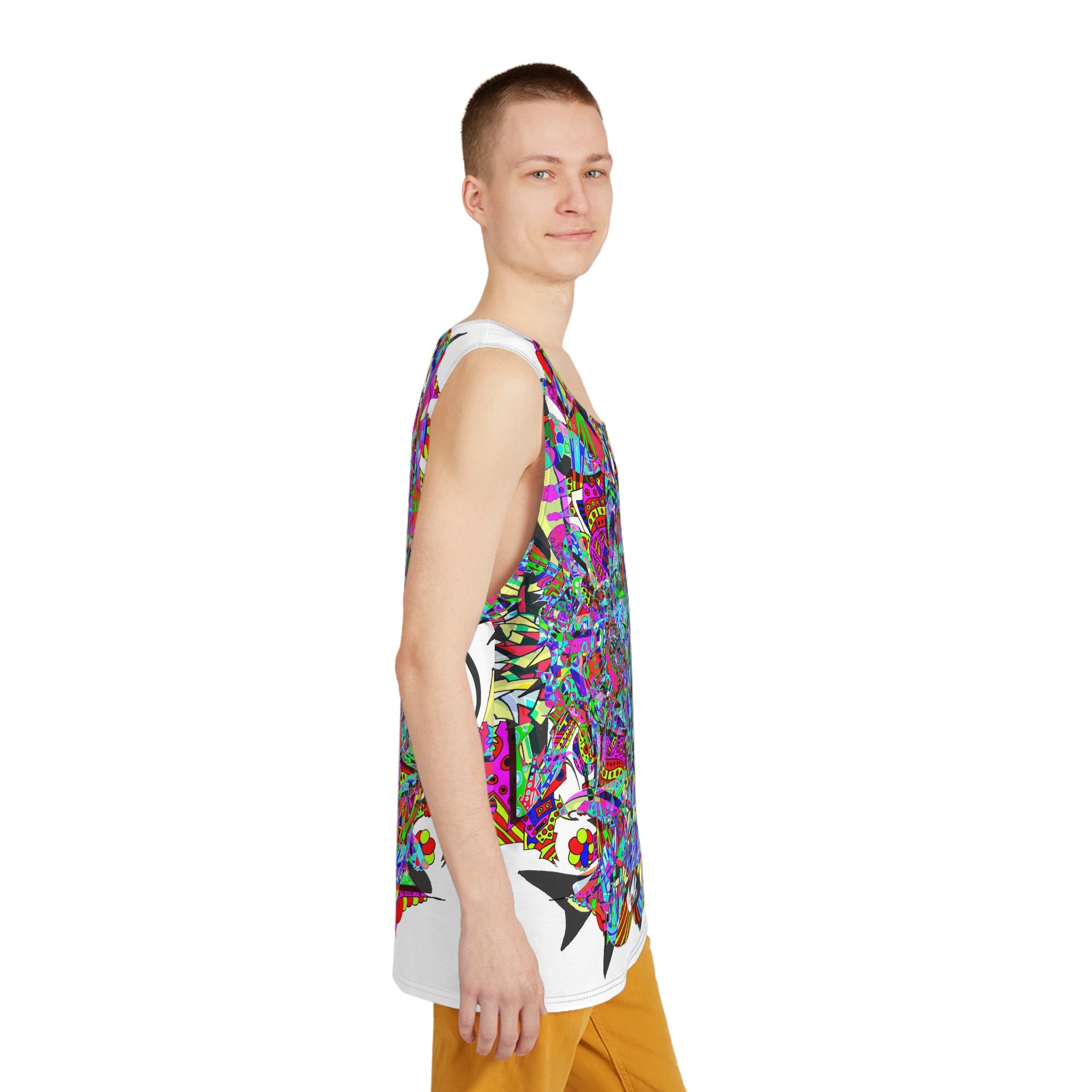 Neon Waffle Monster 12 Men's Tank (AOP)