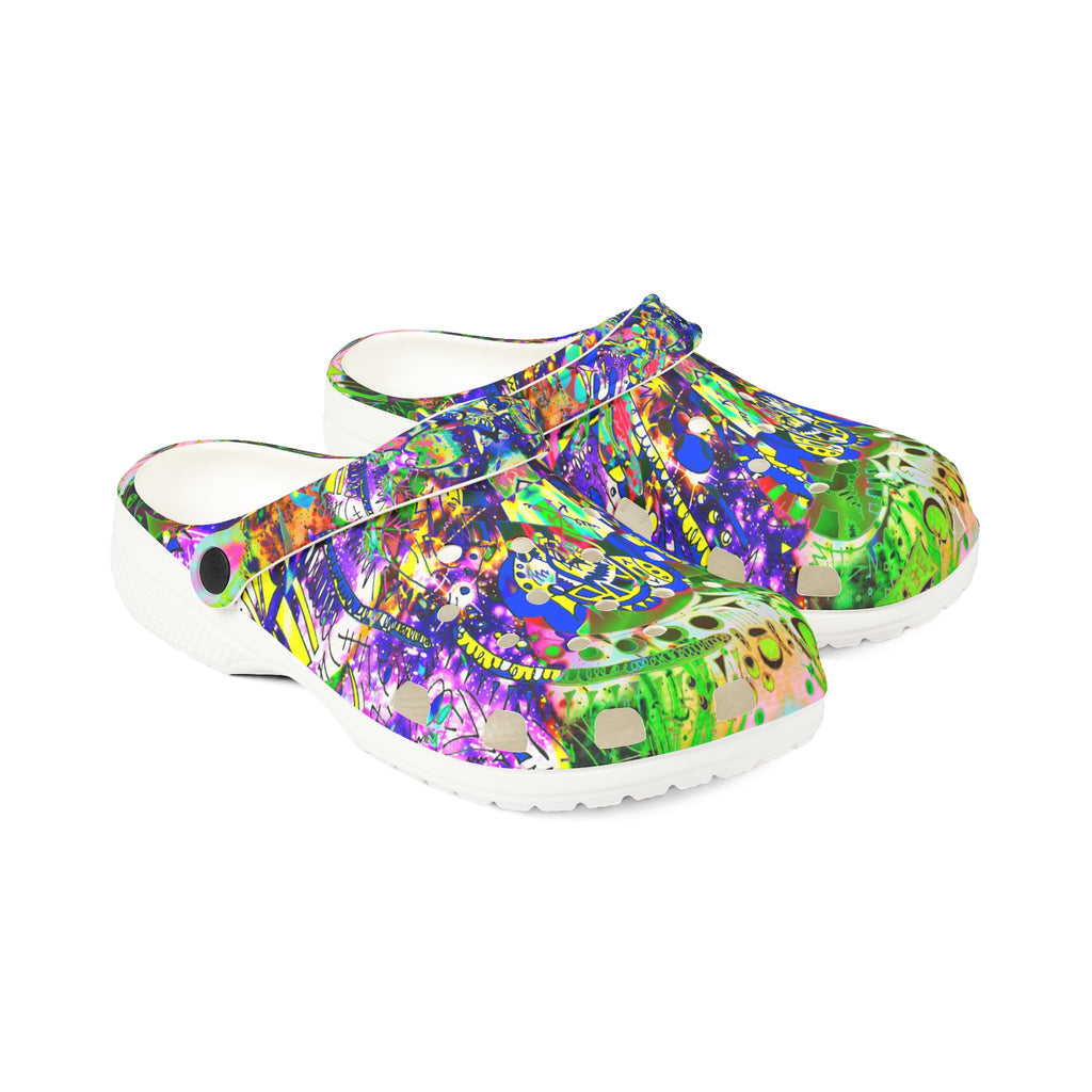 Alien Darkness 9 - Colorful Abstract EVA Foam Clogs — Vibrant Slip-On Shoes