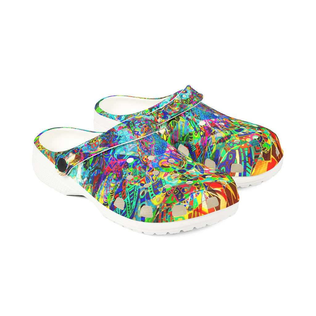 HYPERDIMENSIONAL SURFER - Colorful Abstract EVA Foam Clogs - Lightweight Garden & Beach Shoes