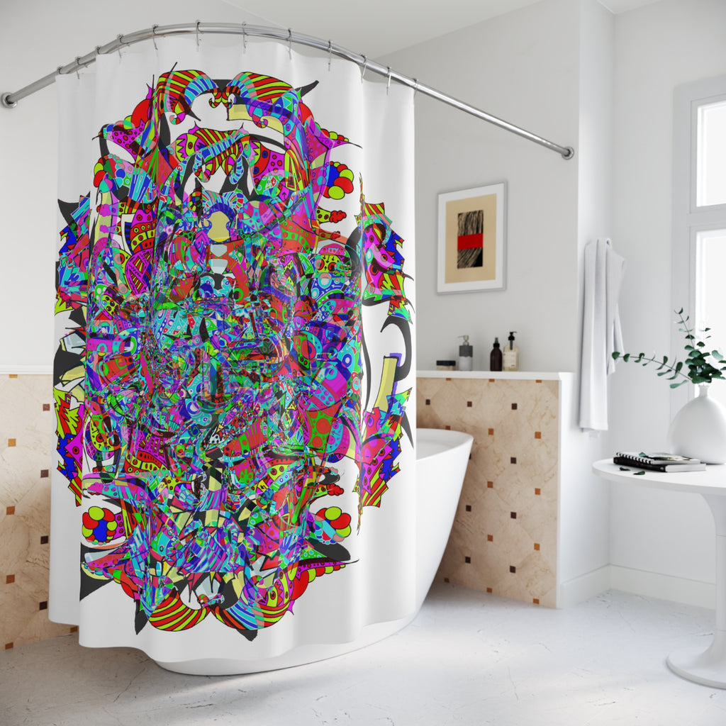 Neon Waffle Monster 12 Shower Curtain