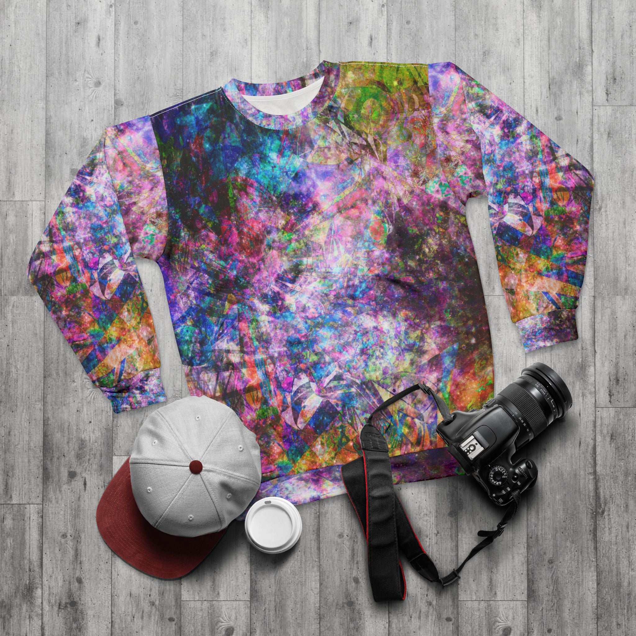 Space Shower 2 - Galaxy Tie-Dye Sweatshirt — Colorful Abstract All-Over Print